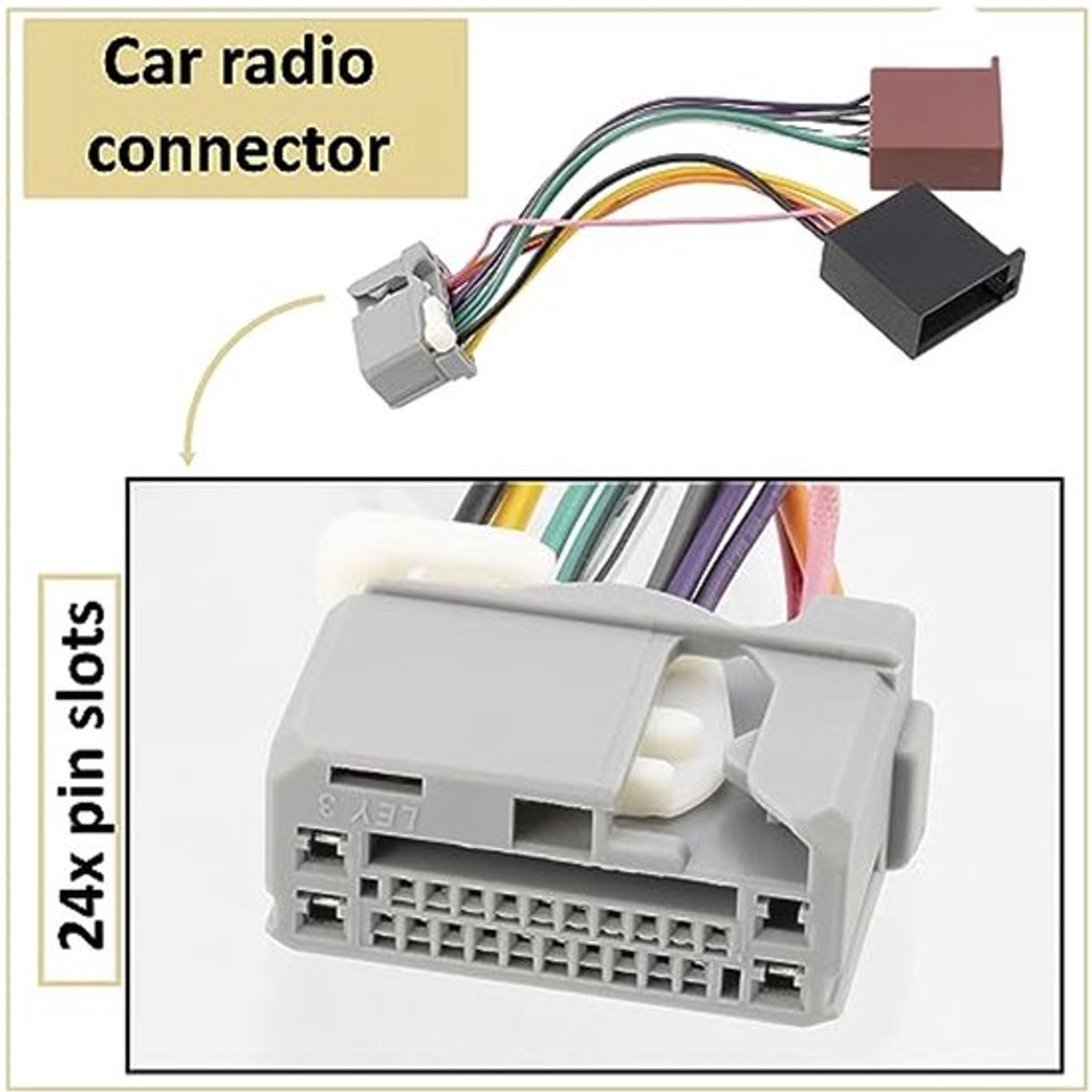 C11922 ISOconnector voor 24polige autoradio autodraadadapteraansluiting kabelboom compatibel met Honda Accord 2008+, CRV 2015+, Jazz 2008+, Pilot 2008+
