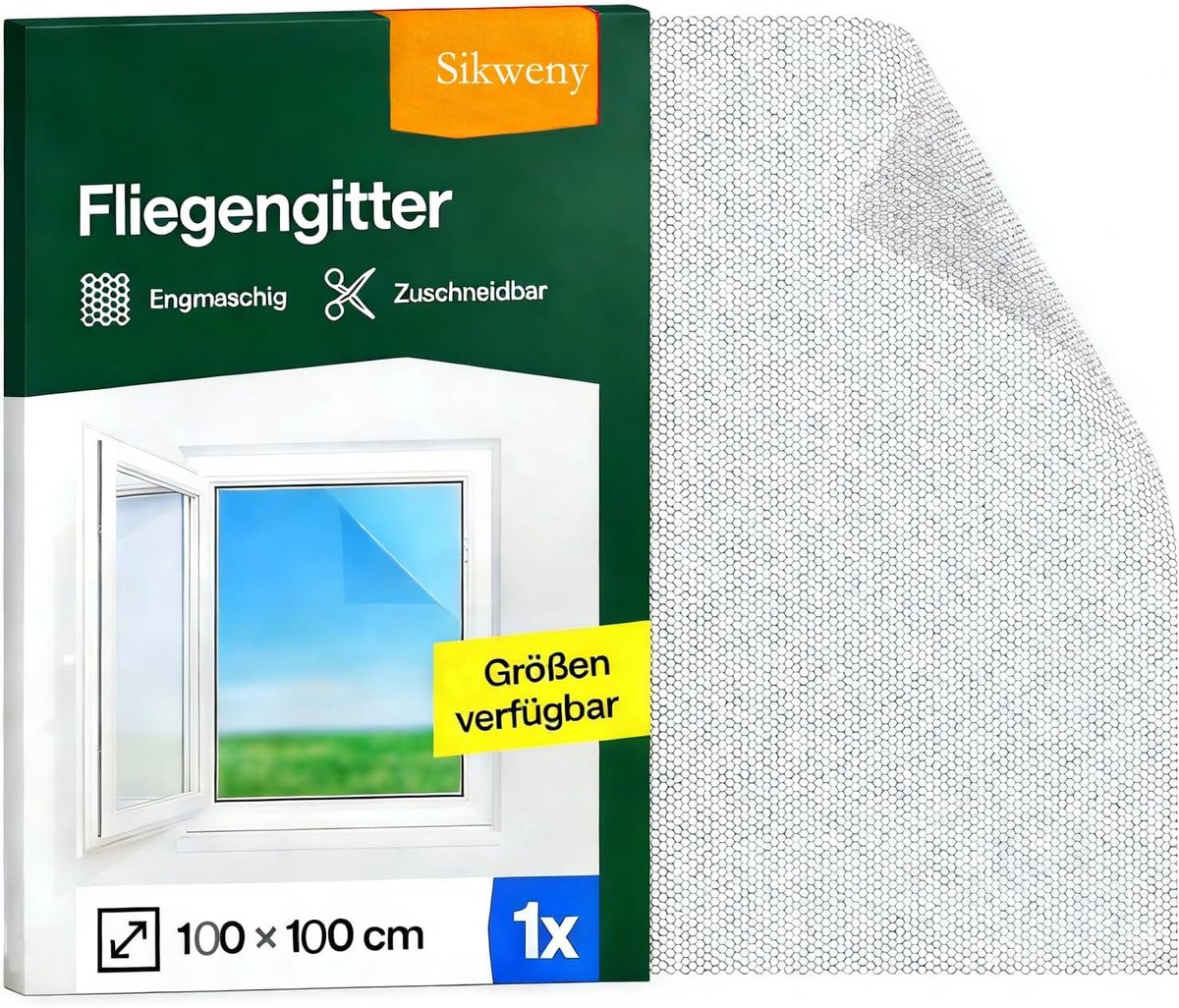 Vliegenraam 100 x 100 cm - zelfklevend ontwerp - zeer dicht net - uitstekende insectbescherming - ShopVlot