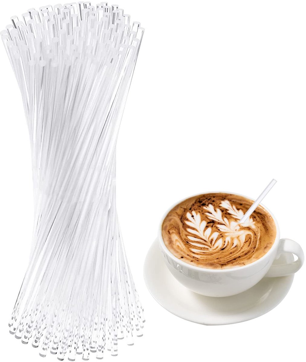 Solidchoice - 100 Stuks Transparante Acryl Cocktail Roerstaafjes 4"