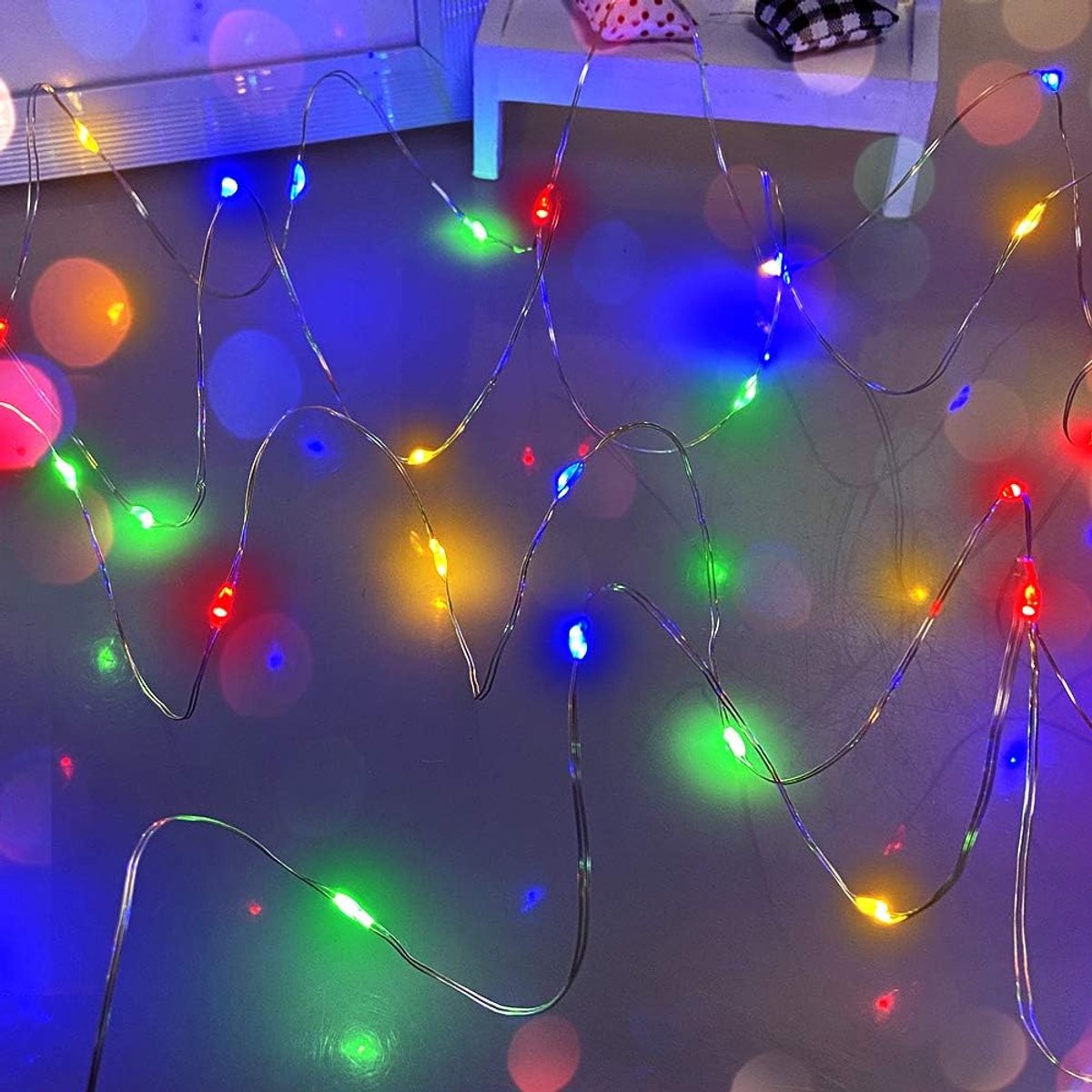 String lights 5M 50LED - batterij aangedreven - veranderende kleur - voor kerstboom of slaapkamer - ShopVlot