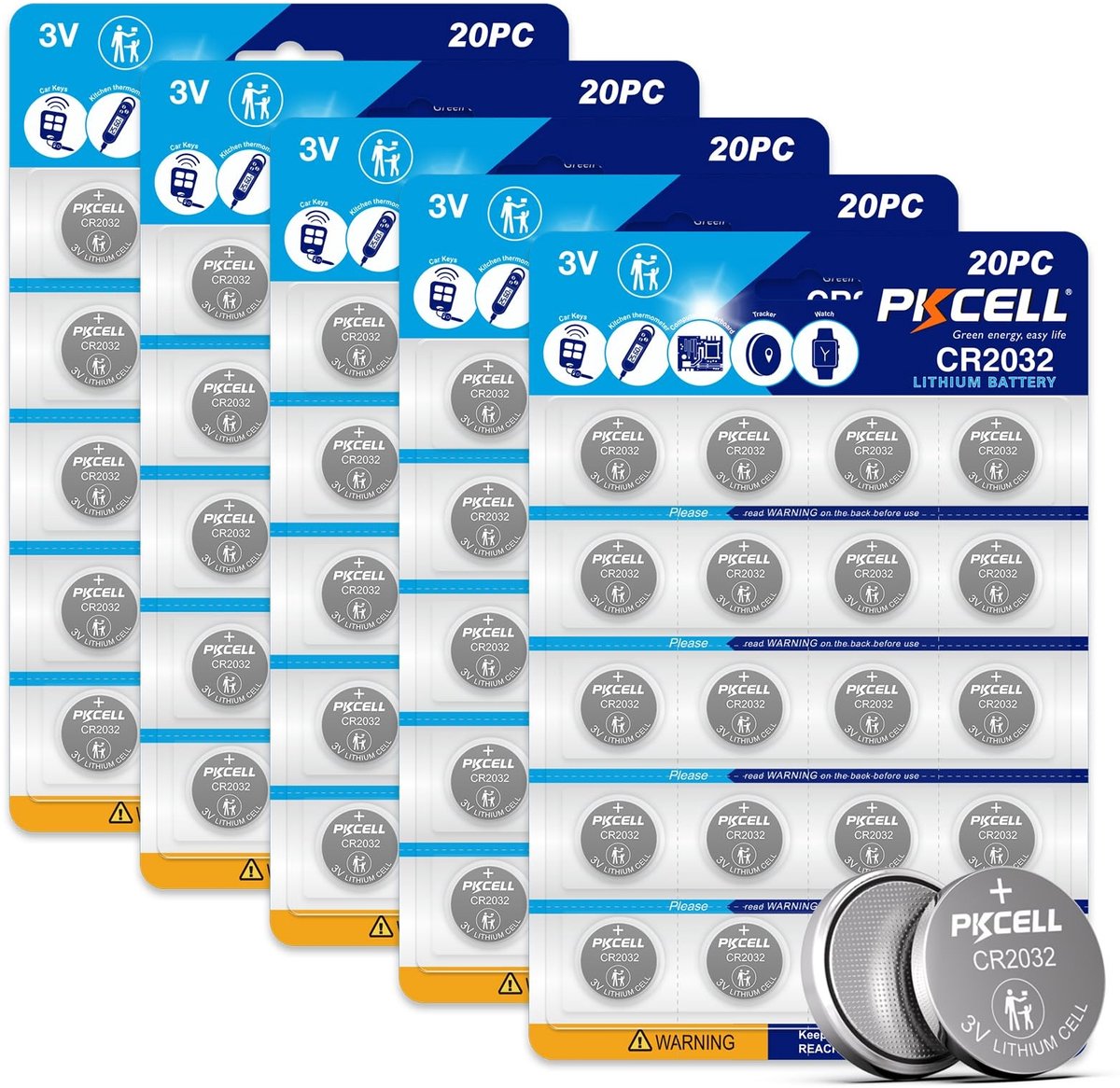 Solidchoice - CR2032 Lithium Knopcell Batterijen 210 mAh Verpakking van 100