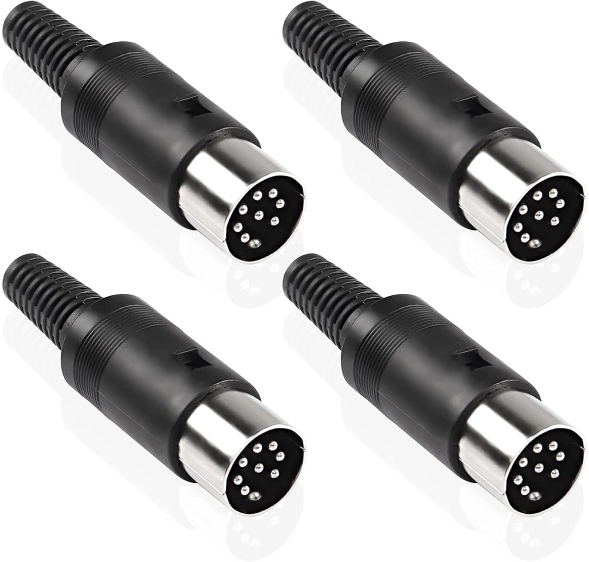 MIDI kabel audio adapter 4pcs - 8 pin male plug connector - plastic handvat met metaal behuizing - ShopVlot