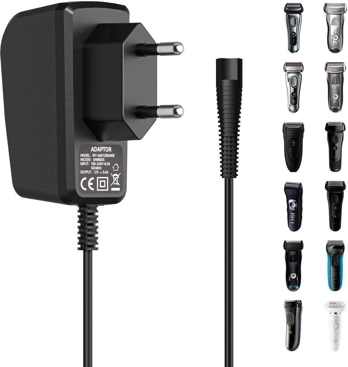 Solidchoice - 12V 0.4A Oplaadadapter voor Braun Scheerapparaten