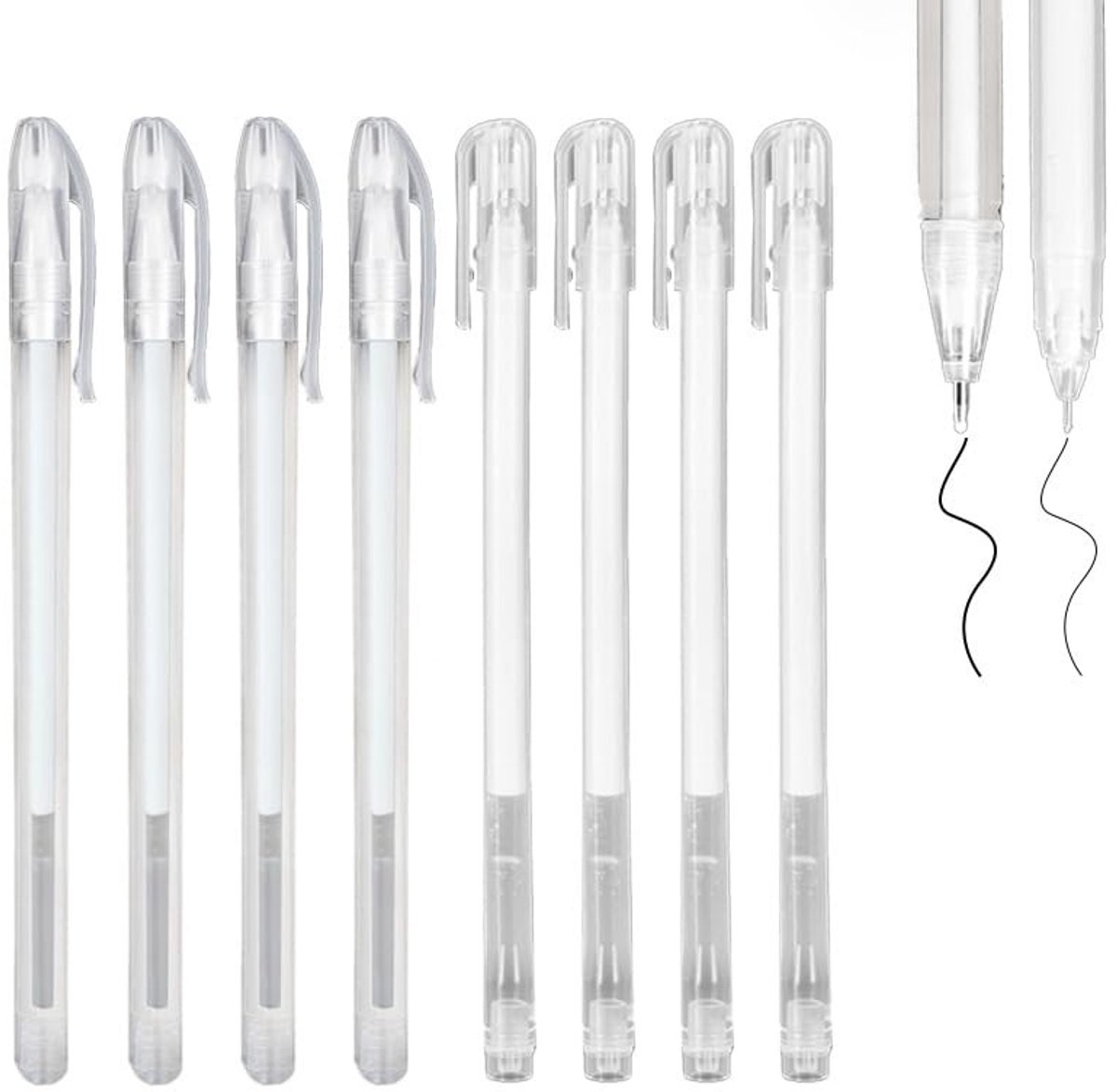 Solidchoice - Set van 8 Witte Gelpennen voor Creatieve Projecten
