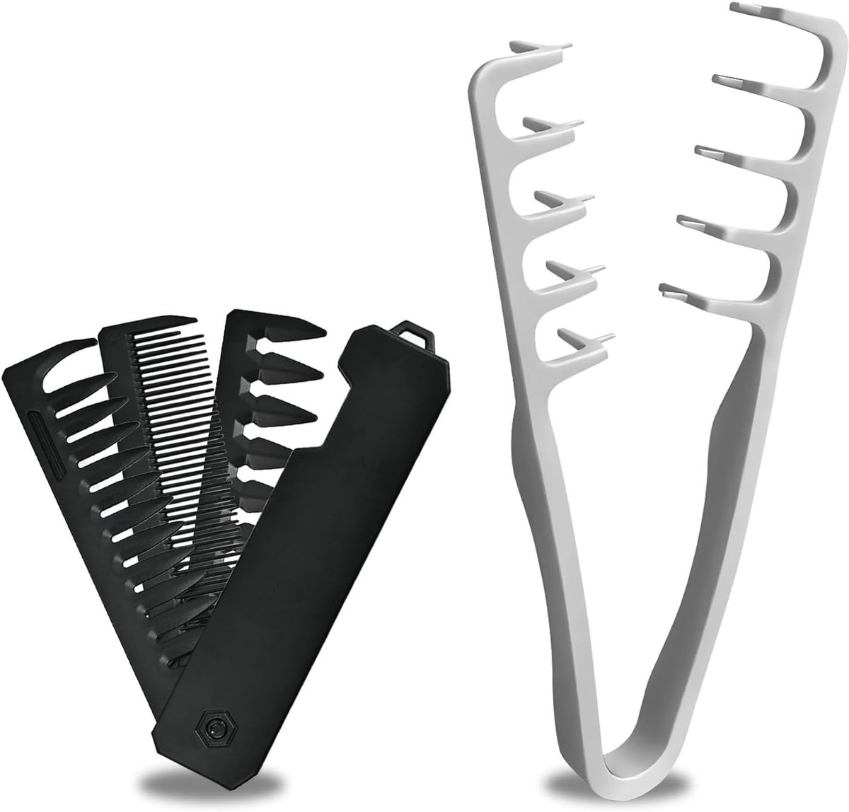 Kam voor mannen 2-delig - Vouwkam en textuurkam - Antislip handvat - Voor volumineuze styling - ShopVlot