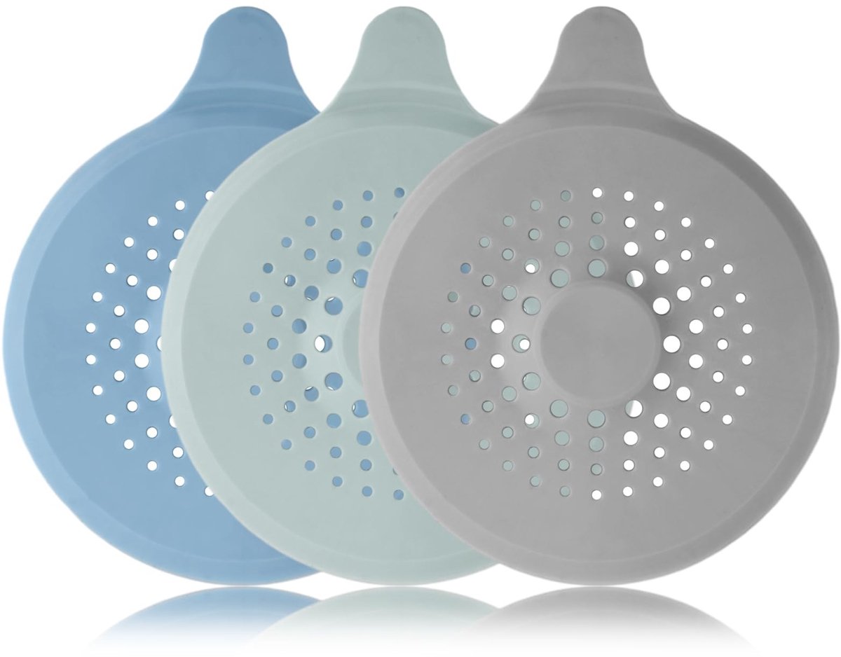 Solidchoice - Set van 3 Siliconen Afvoerzeefjes met Zuignappen