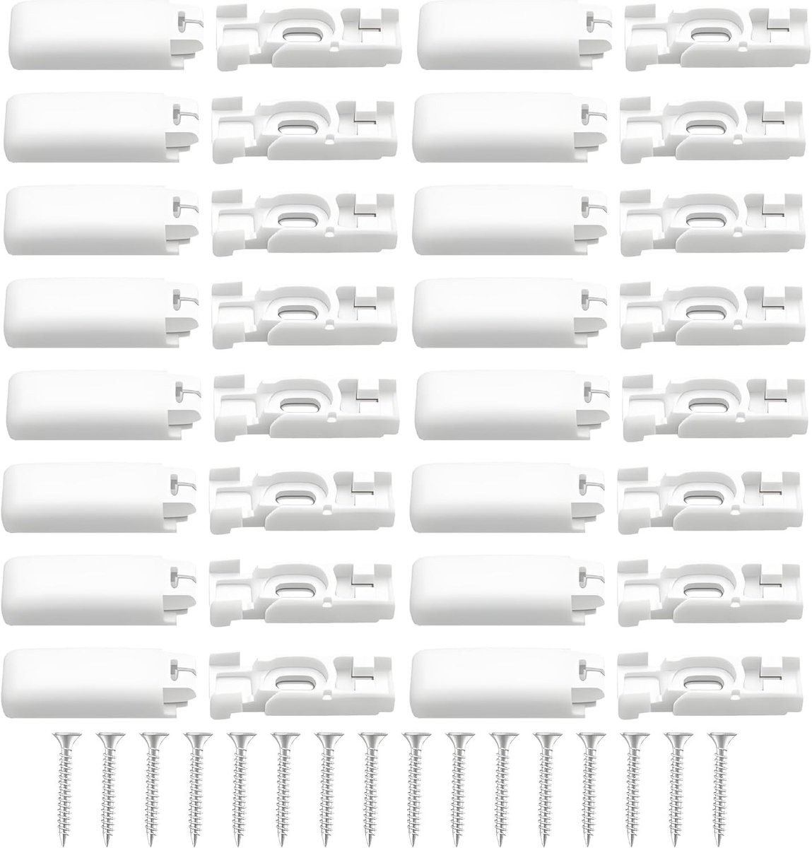 Plissee Spannschuhe en Klemtragers voor Plissees - Universele Vervangonderdelen en Accessoires voor Raamdecoratie, Wit, 16 Stuks