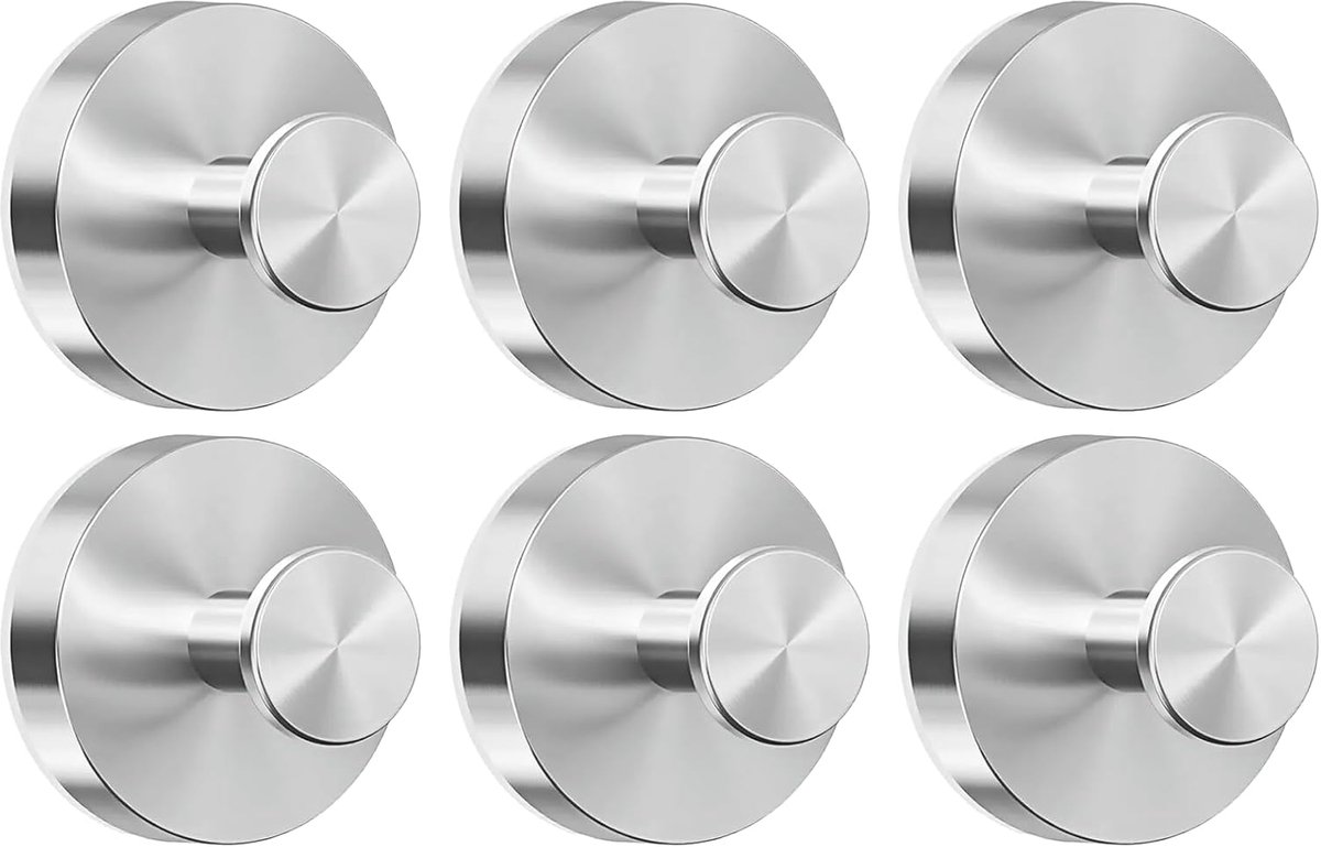 Suction cup haak 6-pack - zilveren zuignap - extra sterk - eenvoudig te verwijderen en hergebruiken - ShopVlot
