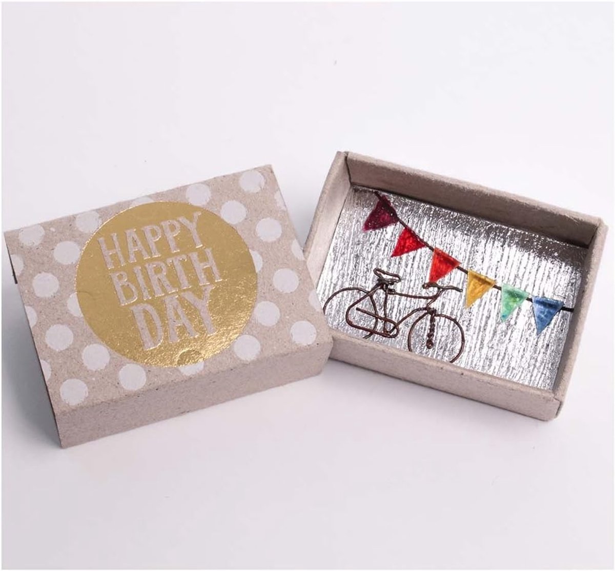 Wensdoosje Happy Birthday - kleine kartonnen box - handgemaakt met draad - perfect verjaardagscadeau - ShopVlot