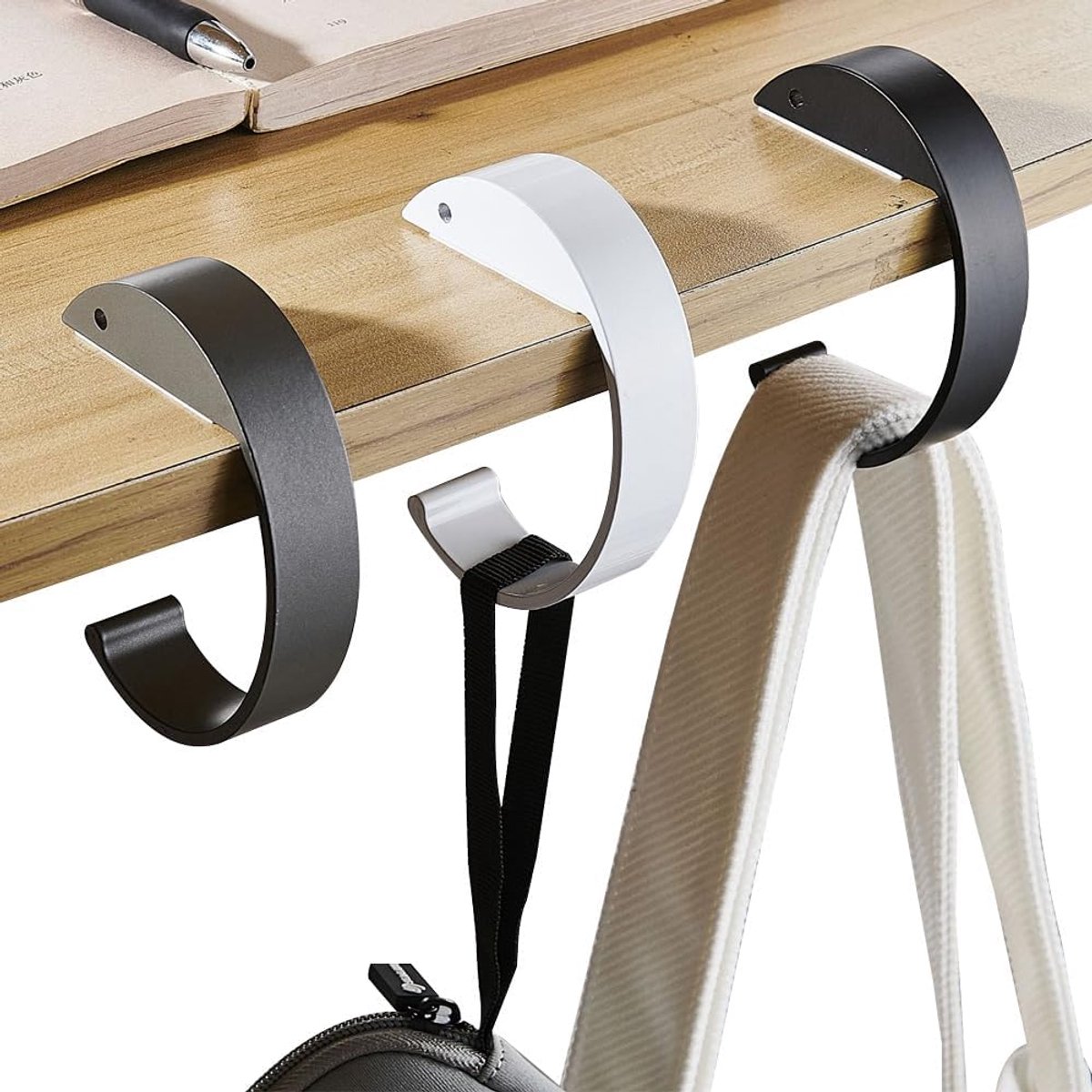 Tafel Haakjes 3 Stuks - Lettervorm C - Antislip en Krastbestendig - Ideaal voor Thuis en Kantoor - ShopVlot