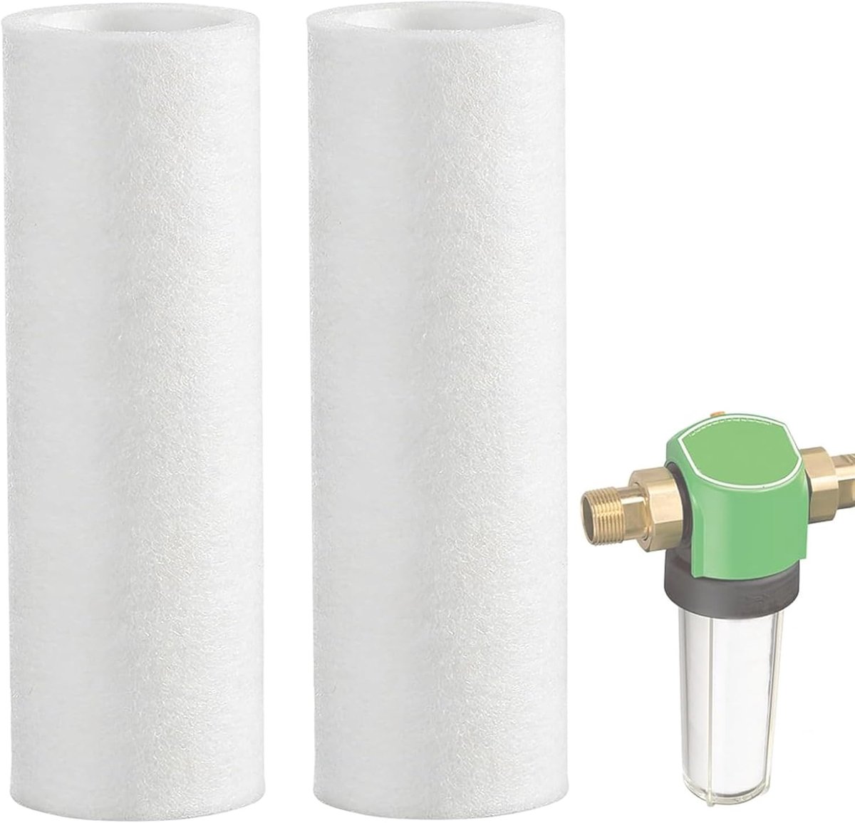 2 stuks reservefilters 80 µm voor Grünbeck waterfilter FS 1", PP katoen hoogwaardig, compatibel met Geno fijnfilter & - ShopVlot