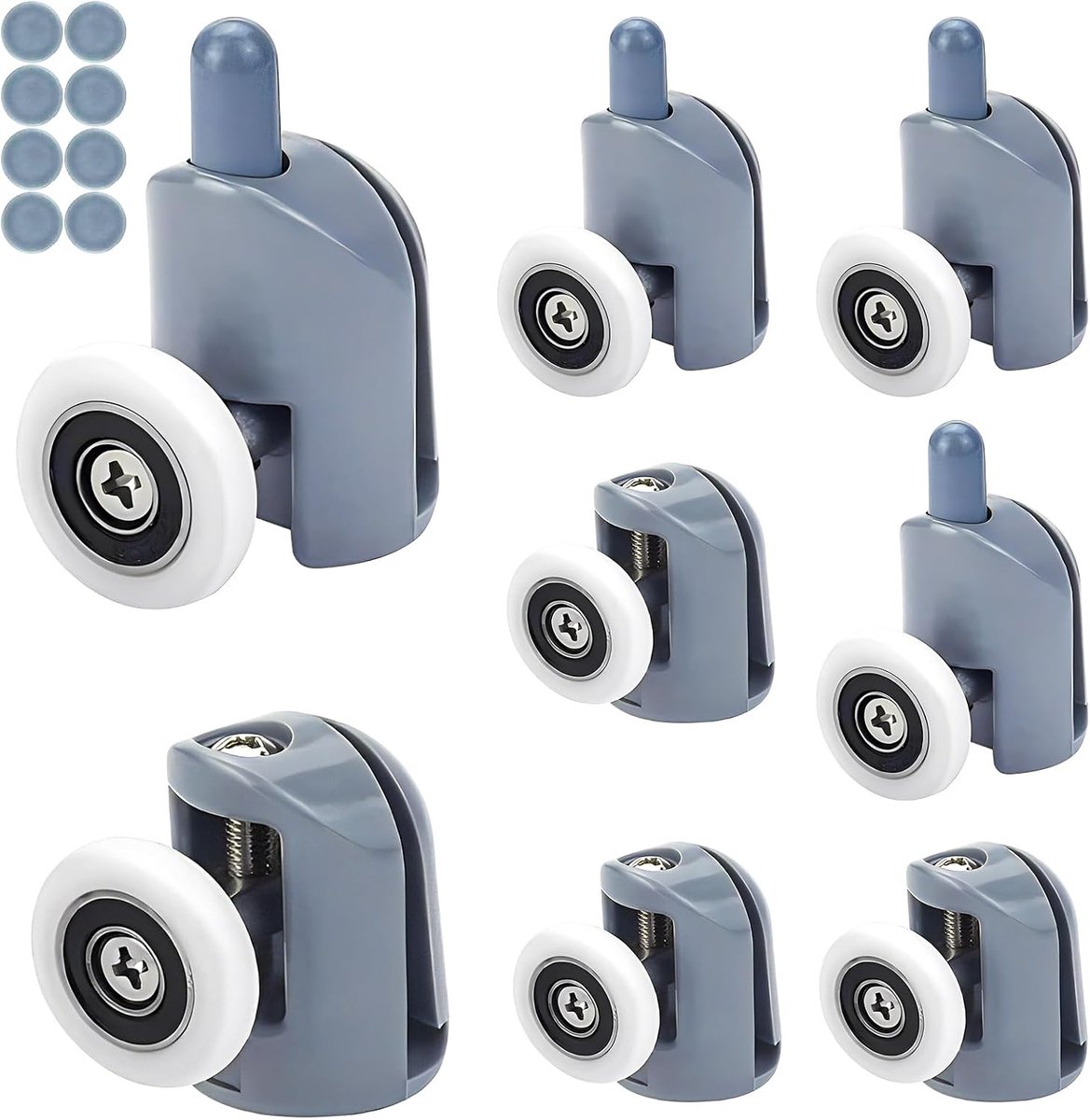 STARVAST Set of 8 swivel castors for shower door, castors for shower cubicle 23mm (4 top and 4 bottom) - ShopVlot