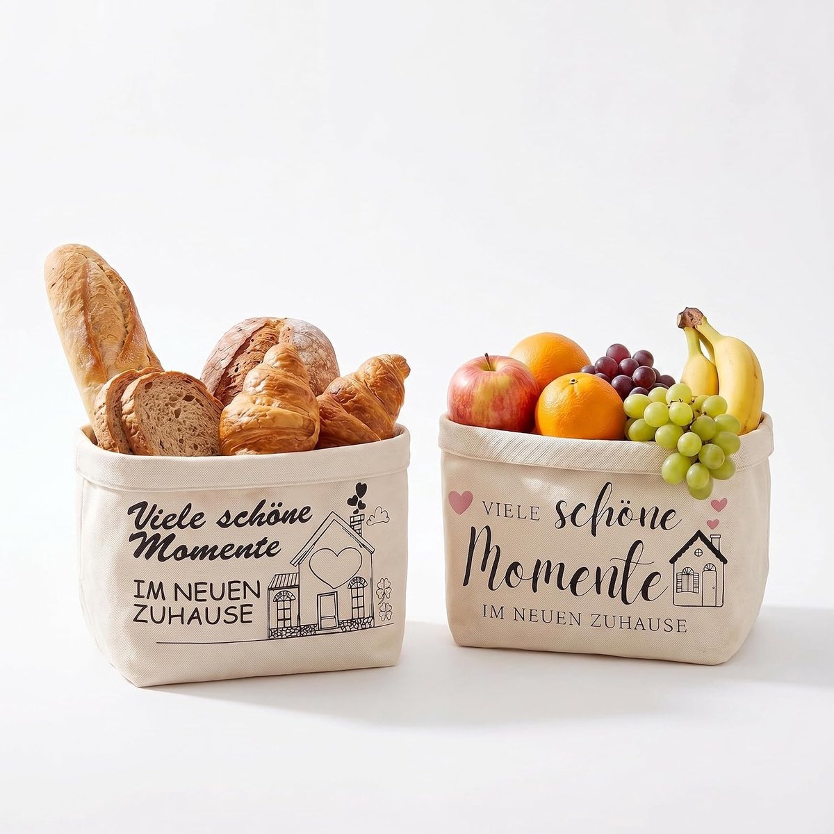 Broodmand, 2 stuks broodmand, broodtas, housewarmingscadeau, housewarmingscadeau, broodzak, cadeaumand voor - ShopVlot