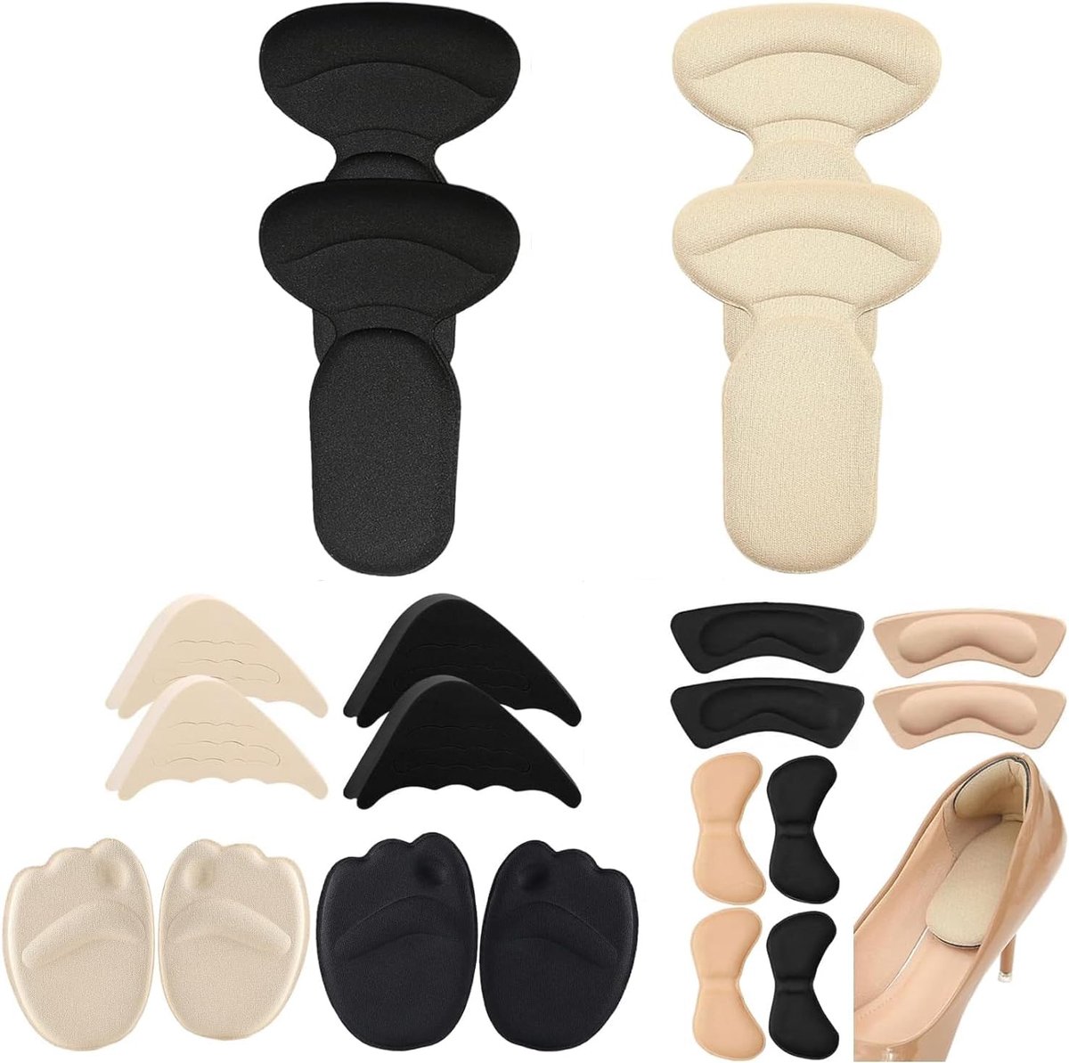 8 Pairs Heels Foot Pads Invisible Sponge Heels Inserts for Women High Heel Shoes Cushion Shoes Non-Slip Shoes Shoes - ShopVlot