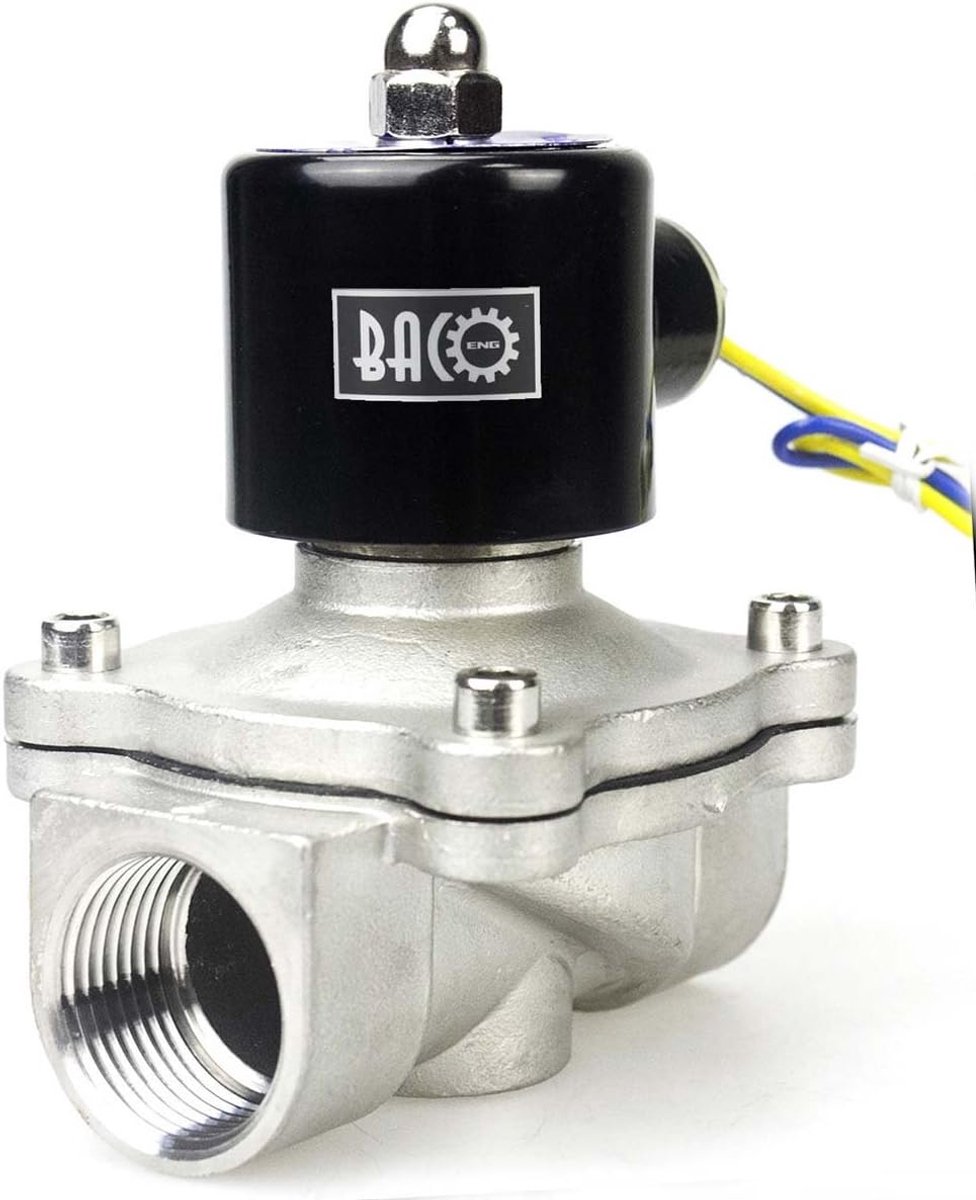 BACOENG AC230v 1/4 1/2 3/4 1 inch br/stainless steel electric solenoid valve water air gas NC 1" Edelstahl NC - ShopVlot