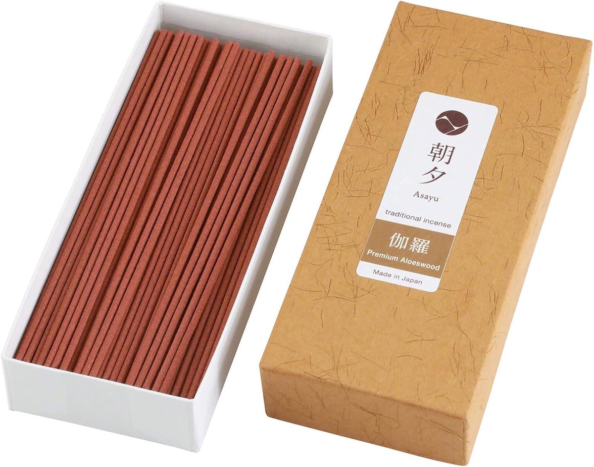 Asayu Japan Premium Traditional Incense Sticks – Agarwood Fragrance, Approx. 80 Pieces (40g) – Made in Japan – High - ShopVlot