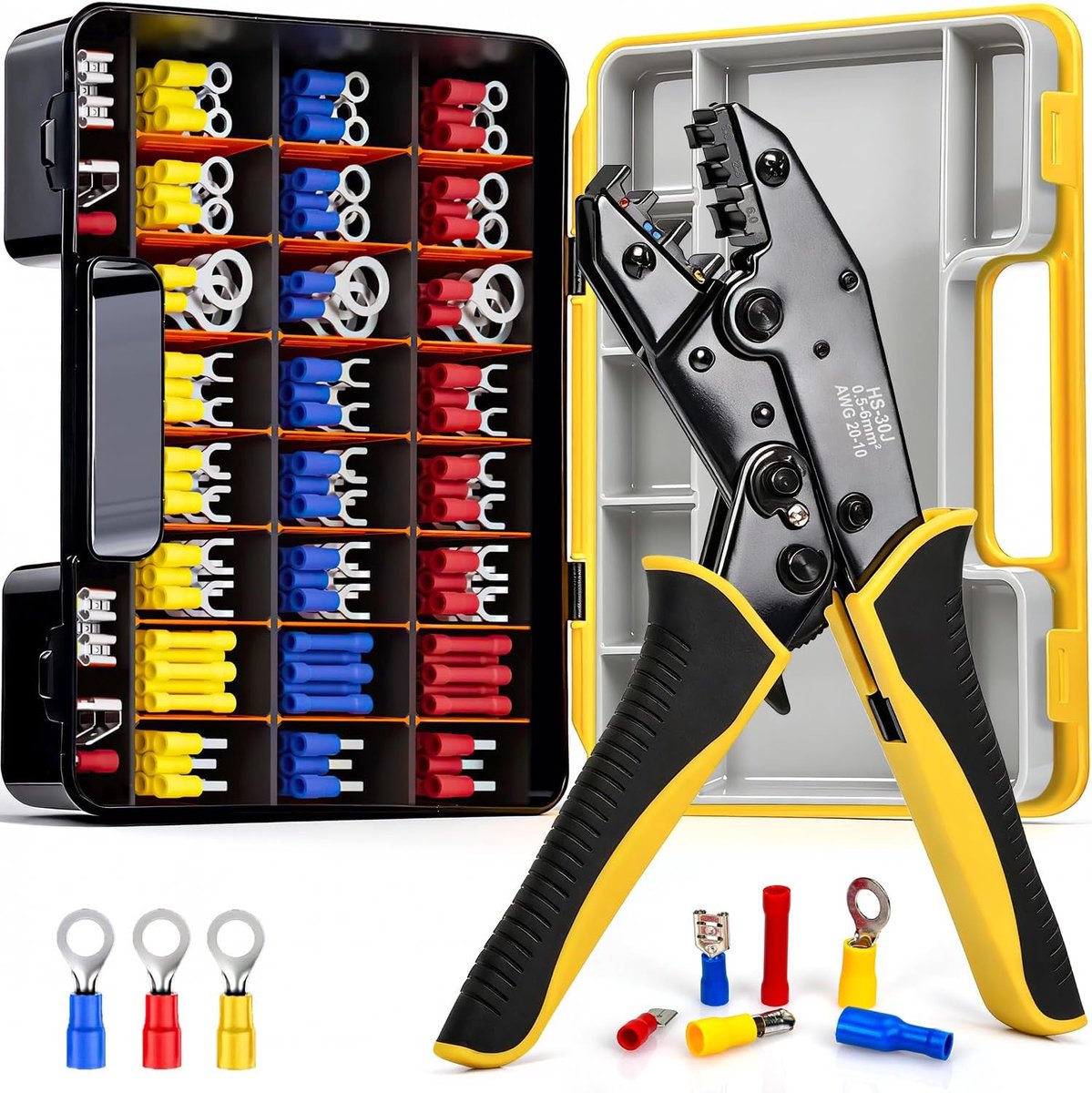 Crimping Pliers Set 425 Pieces Cable End Ferrules, Crimping Pliers, Ferrules with Ratchet Mechanism, 0.5-6 mm² - ShopVlot