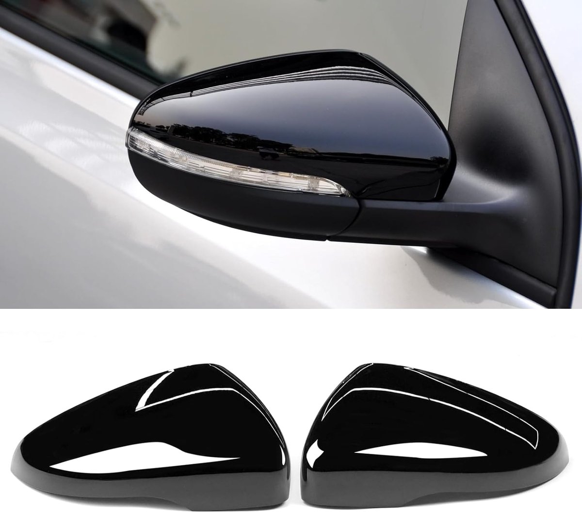 TTCR-II 2 Pieces Compatible with Mirror Covers VW Golf 6/GTI MK6/Touran 1T3 2009-2014, Golf 6 Mirror Covers Left + - ShopVlot