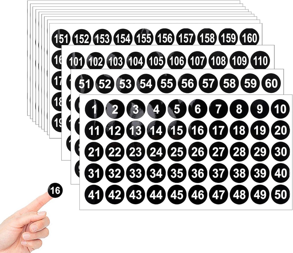 12 Sheets Number Stickers, 1 to 200 Black Number Stickers, Self Adhesive Number Labels for Indoor and Outdoor Storage - ShopVlot