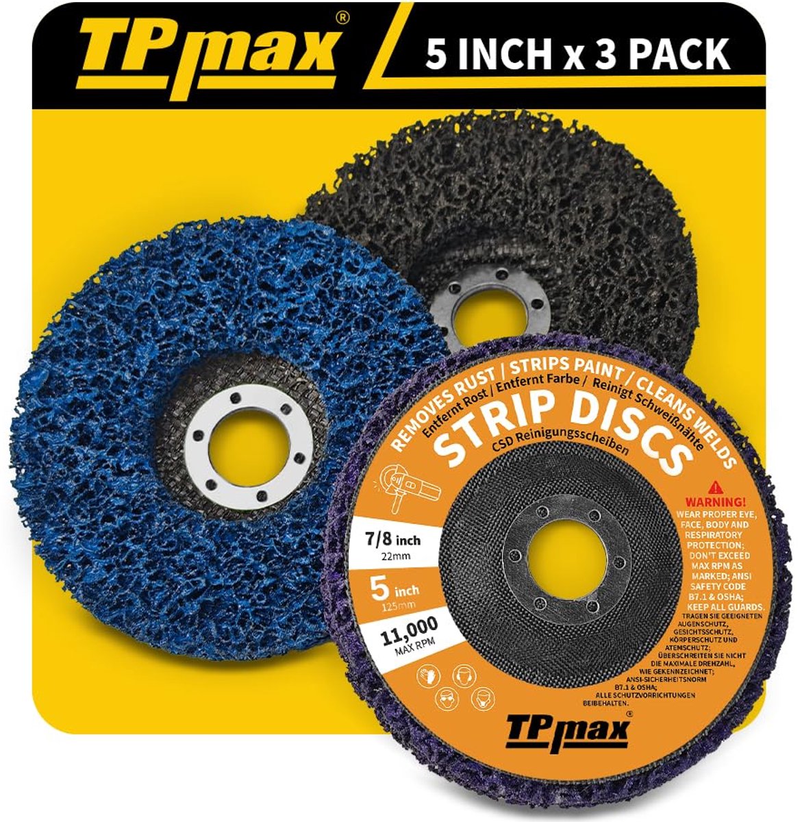 Schoonmaakdiscs 125 mm - nylon met siliciumcarbide - hoge slijtvastheid - ideaal voor metaal en hout - ShopVlot