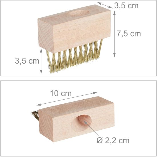 NIVA® Onkruidborstel - Tuin Onkruidverwijderborstel - Set van 2 met Bladschraper - - Bruin - 10cm x 4cm x 8cm van Niva — afbeelding 2