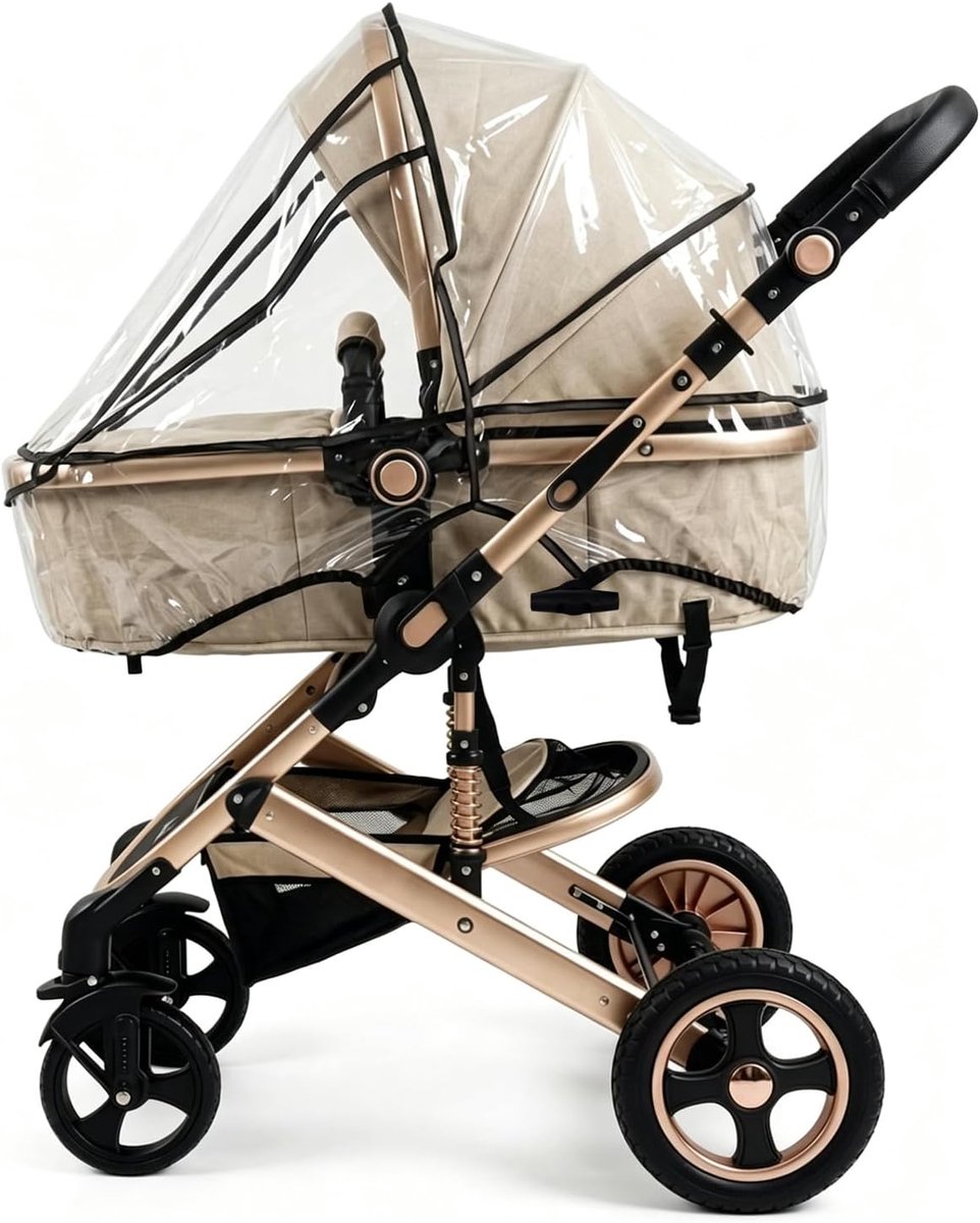 Universele regenhoes voor kinderwagen, regenbescherming kinderwagen met venster en ritssluiting, EVA-hoes voor - ShopVlot