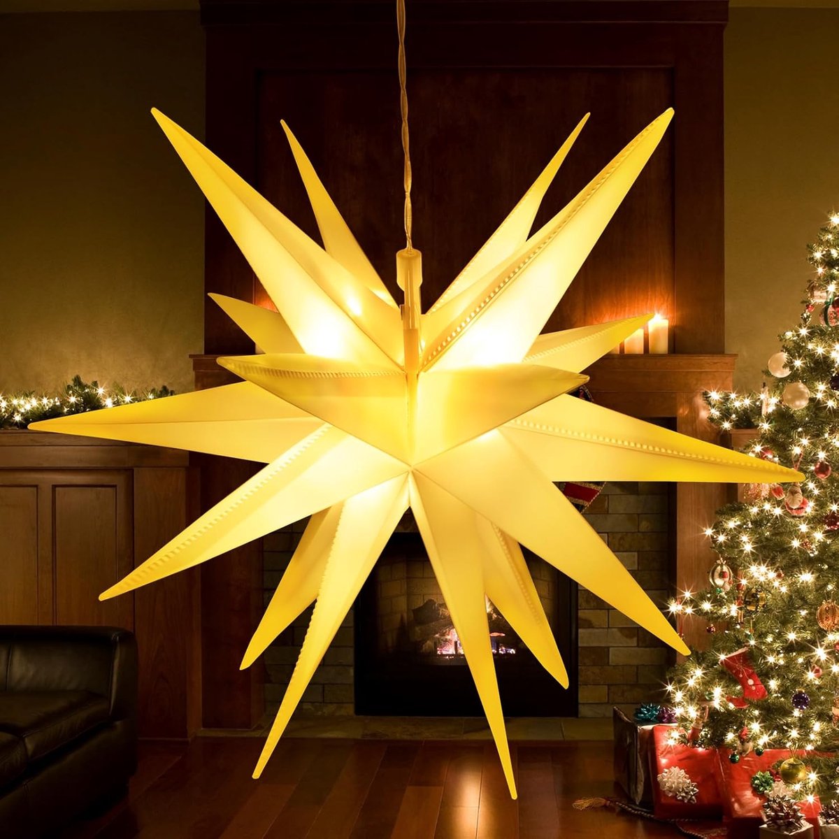 Kerstster licht 35 cm - 3D design - LED verlichting - sfeervolle raamdecoratie - ShopVlot