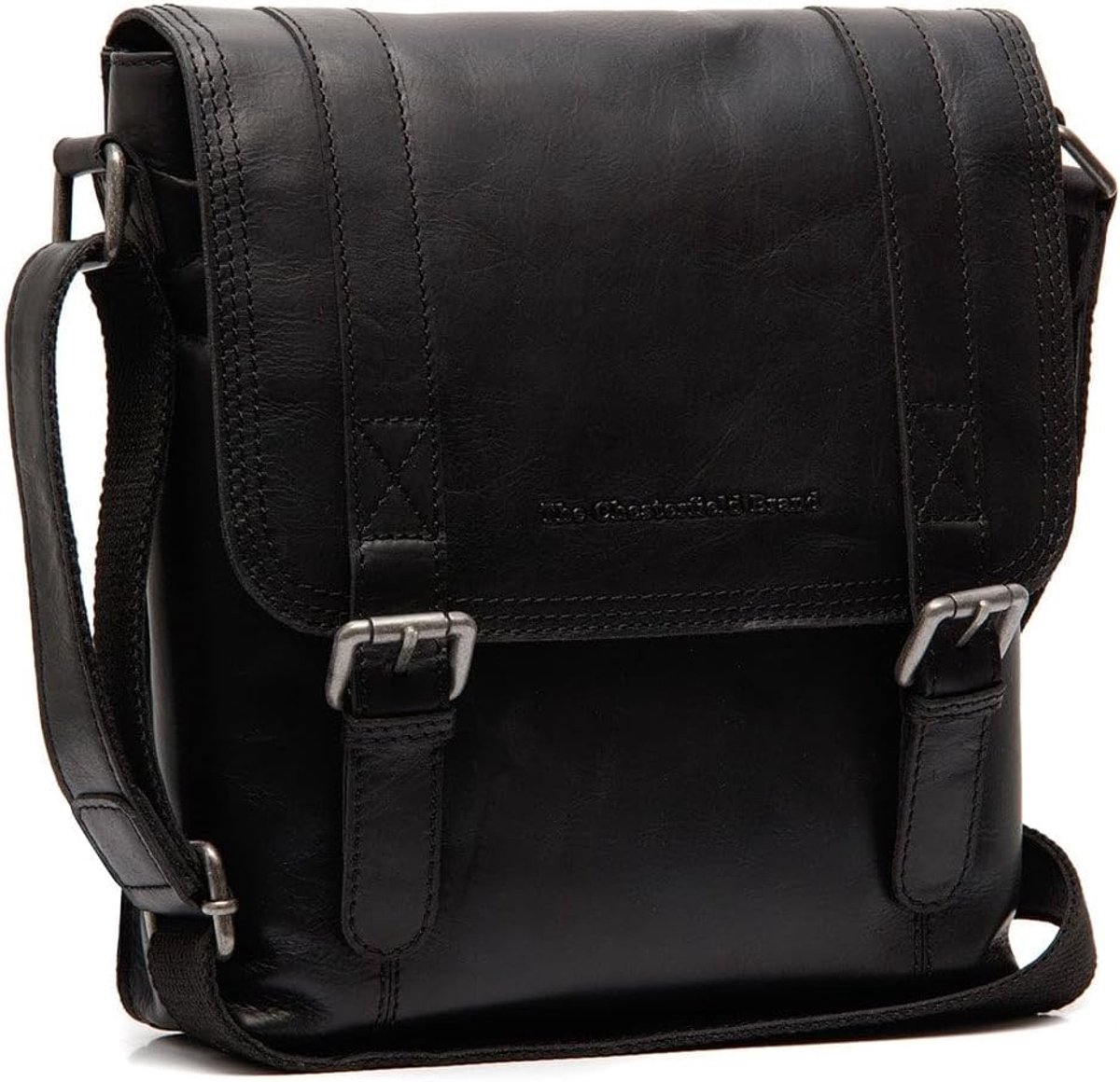 Flapovertas zwart - leren tas - stijlvolle uitstraling - perfect voor dagelijks gebruik - ShopVlot