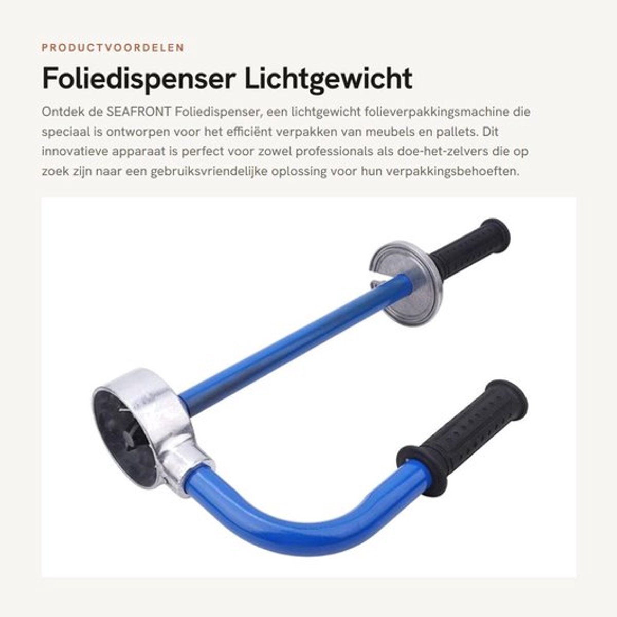 Foliedispenser Lichtgewicht - Foliehouder - Rollenhouder - Foliedispenser met Snijder - Verpakkingsmachine - Voor Meubels/Pallets