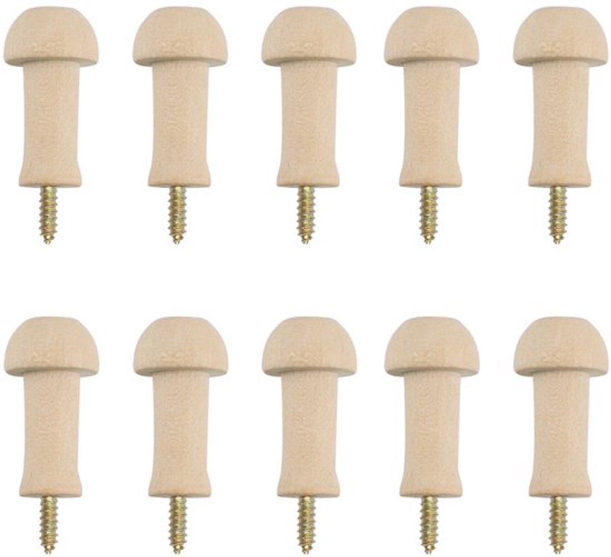 Houten Shaker Peg - 10 Stuks - Duurzaam - Herbruikbaar - Voor Kleding/Hoezen - Ideaal voor Thuis/Office - Wandhaak