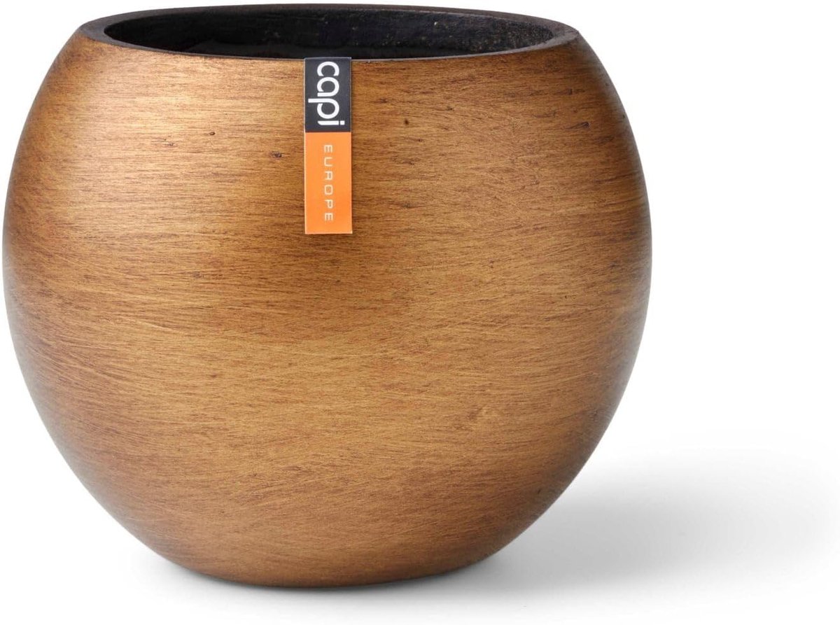 Vaas bal Retro - 22x18 cm - Goud - Lichtgewicht & duurzaam - Perfect voor binnen en buiten - ShopVlot