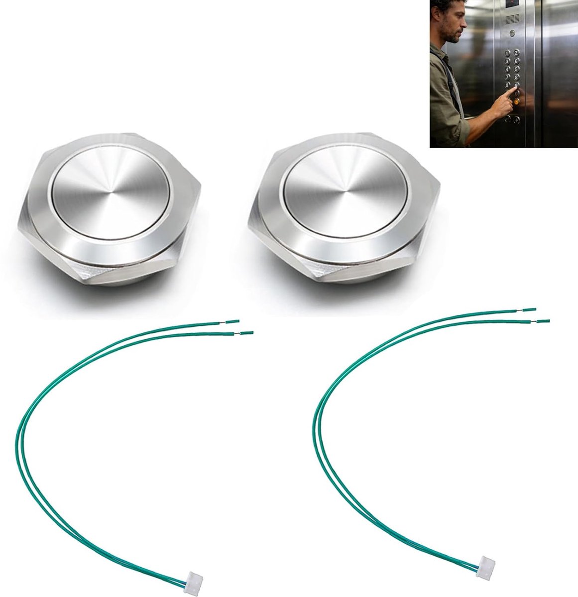 Push Button 19 mm - RVS V2A/V4A - IP67 Waterdicht - Robuuste drukknop voor industriële toepassingen - ShopVlot