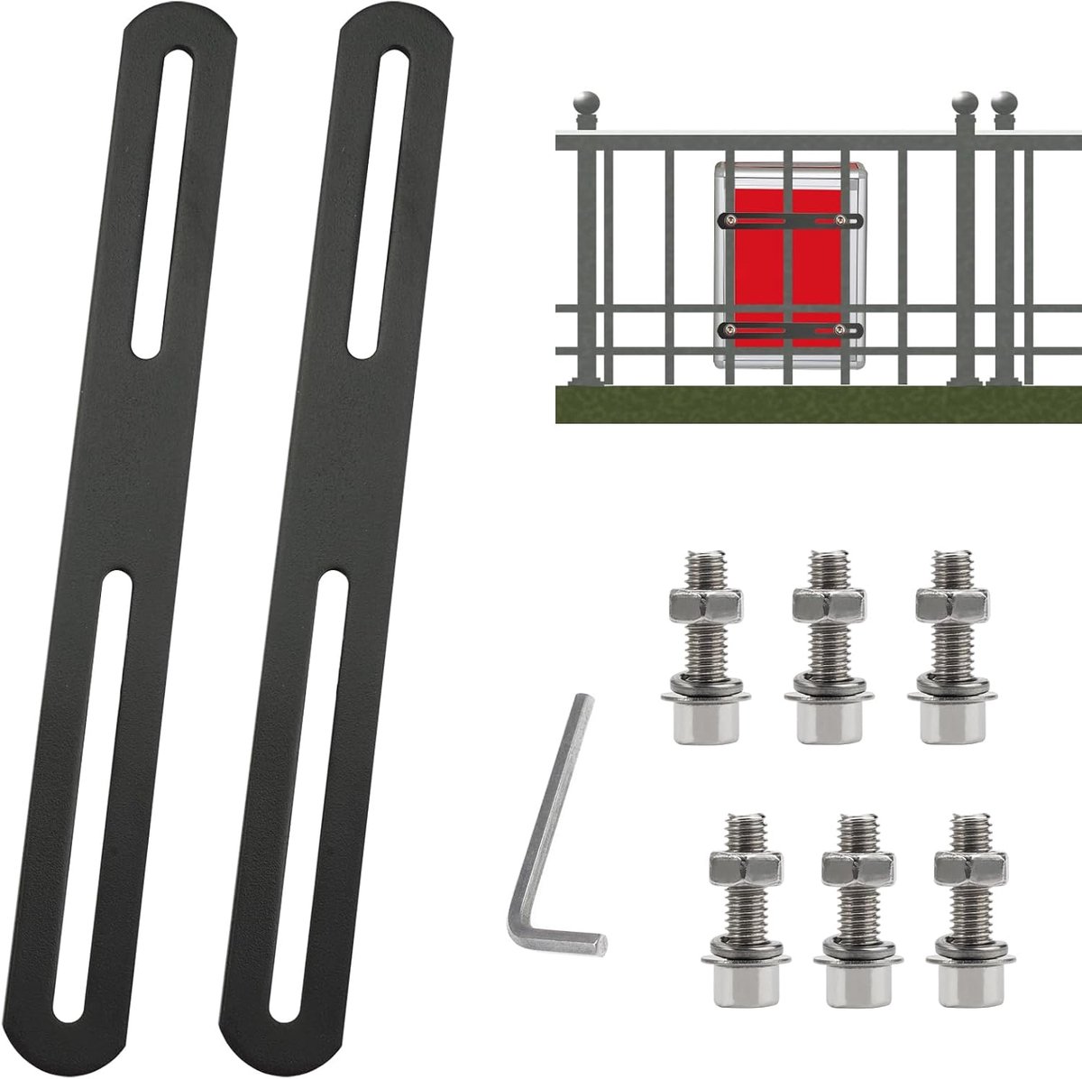 Montageset voor brievenbus - 220 x 24 mm roestvrijstaal - eenvoudig te monteren - inclusief inbussleutel - ShopVlot