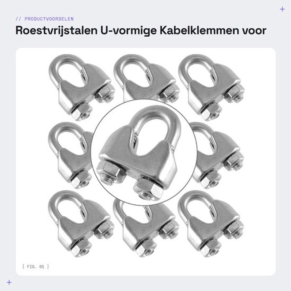 Kabelklem U-vormig - Roestvrij Staal 304 - Metalen Kabelbinders - 10 Stuks - Voor Tuinhekken - Kabelbinder