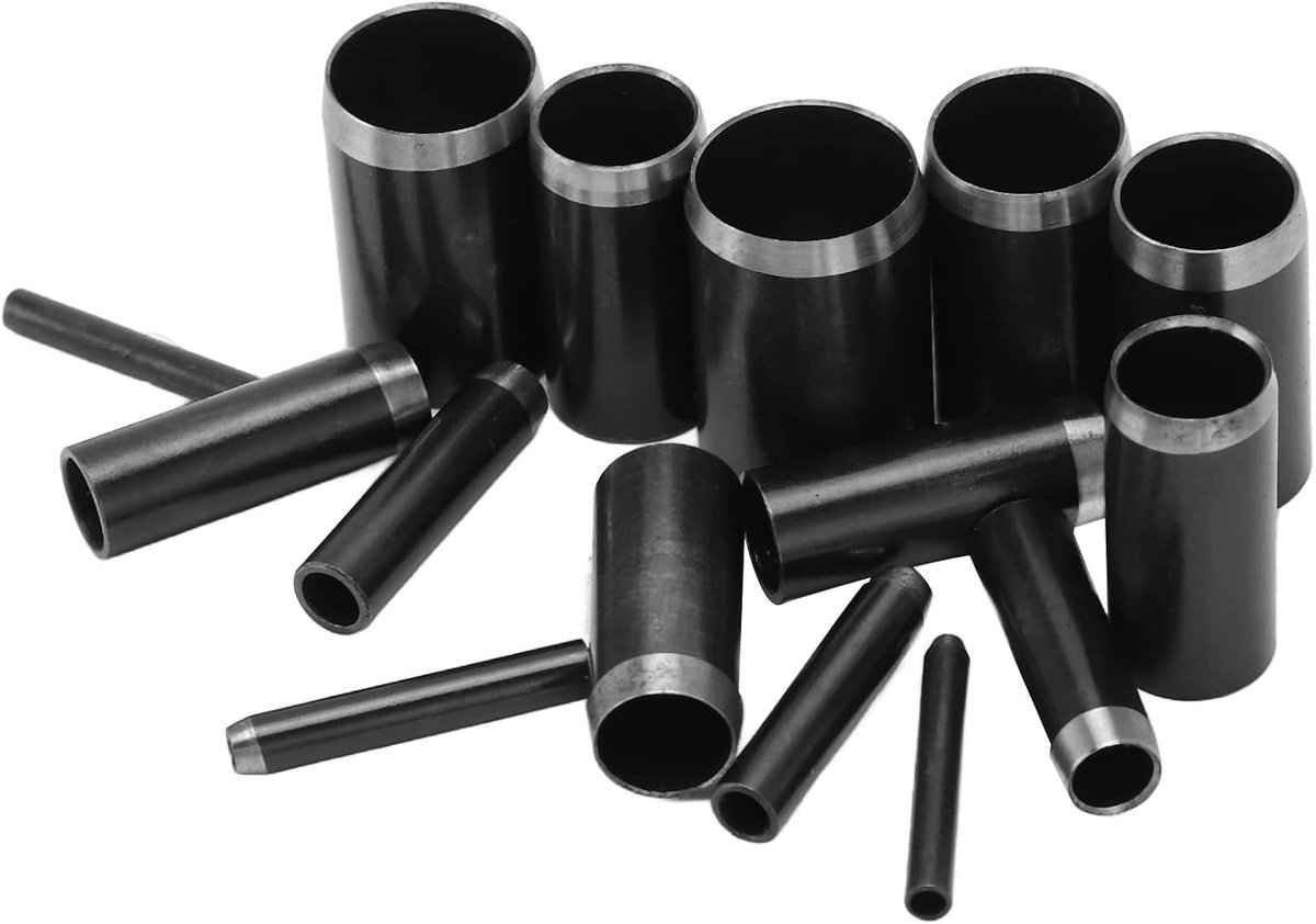 Leren perforator set 15-delig - diverse maten 1 tot 15mm - scherpe randen - ideaal voor leerbewerking - ShopVlot