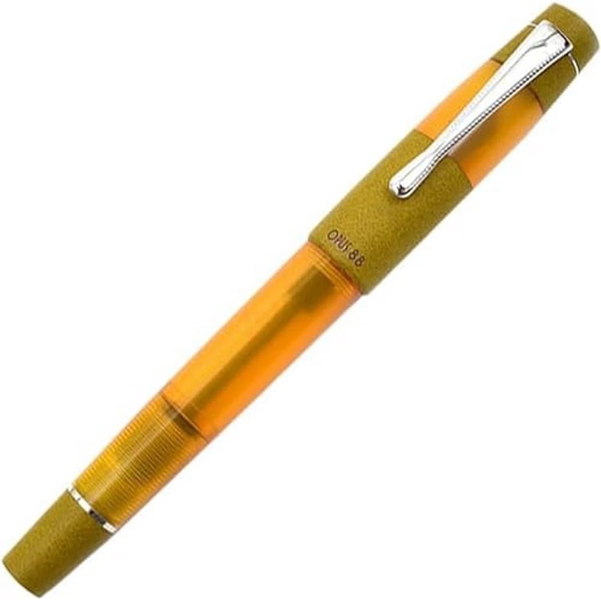 Vulpen medium - oranje eboniet en transparante resin - unieke look - perfect voor dagelijks gebruik - ShopVlot