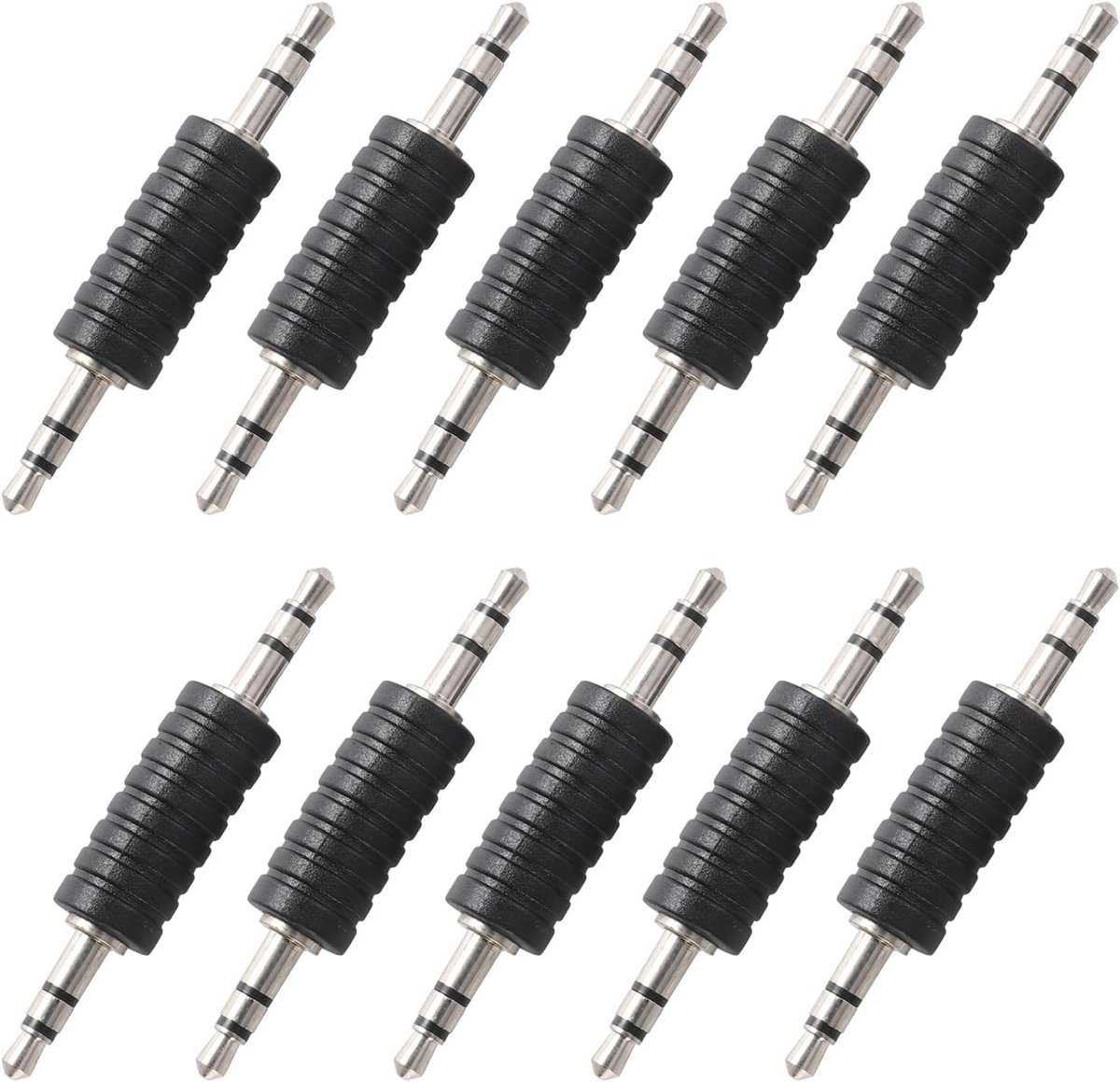 3.5mm stereo male naar male coupler - 10 stuks - plug naar plug adapter - perfecte audioverbinding - ShopVlot