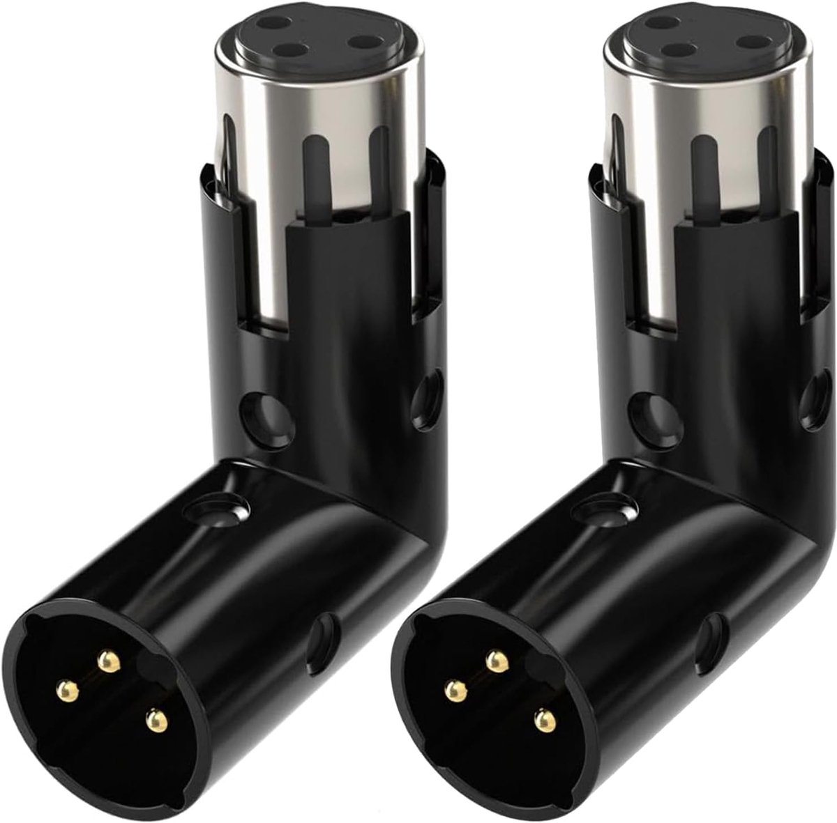 XLR adapter 3-pins - L-vormige hoekverbinder - verstelbaar - ideaal voor kabelbeheer - ShopVlot