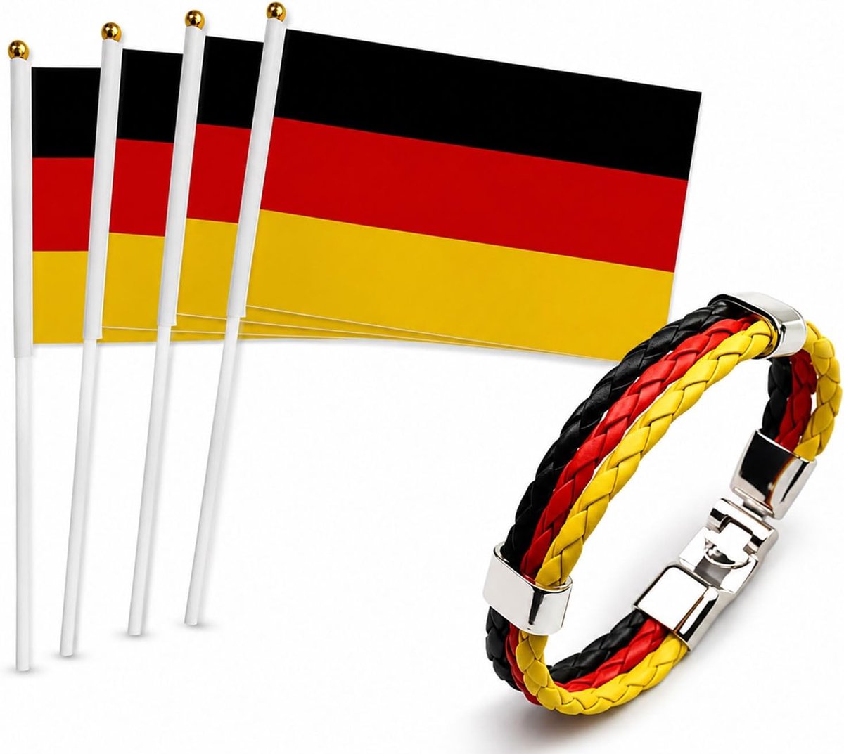 Set van 5 armbanden voetbal Duitsland - fanaccessoires - vlaggenfans - perfect voor voetbalfeest - ShopVlot