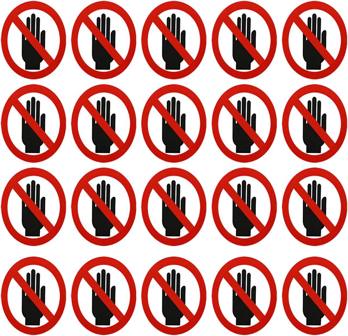 Veiligheidstekenstickers 20 stuks - waterdicht pvc - industriële waarschuwingstekens - eenvoudig aan te brengen - ShopVlot