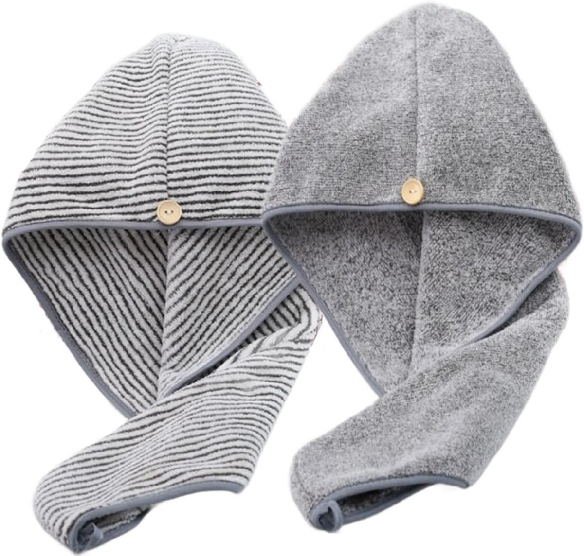 Haarwikkel Handdoek - Grijs - 65 x 25 cm - Microvezel Bamboe Houtskool Vezel - Voor Vrouwen en Meisjes