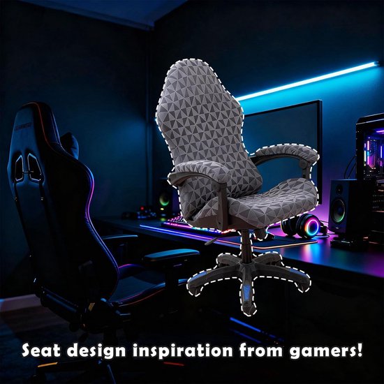 Gamingstoelhoes antislip - stoffen bekleding - afneembaar en wasbaar - bescherm je gamingstoel - ShopVlot — afbeelding 4