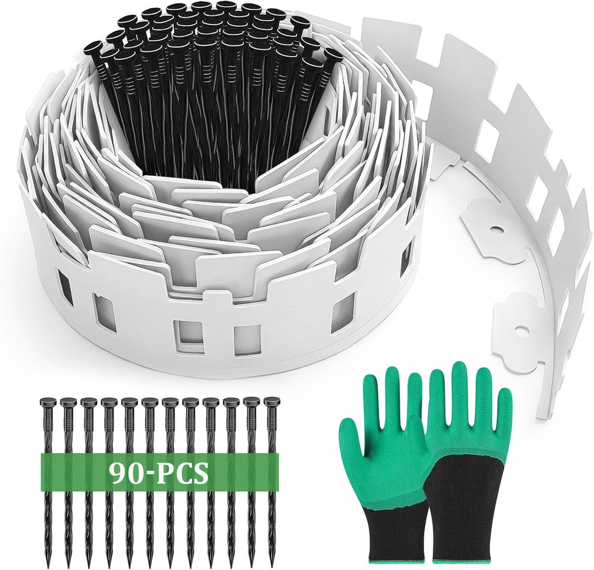 Lawn edge 15 m - flexibele plastic rand - 10 cm hoog - ideaal voor bloembedden - ShopVlot