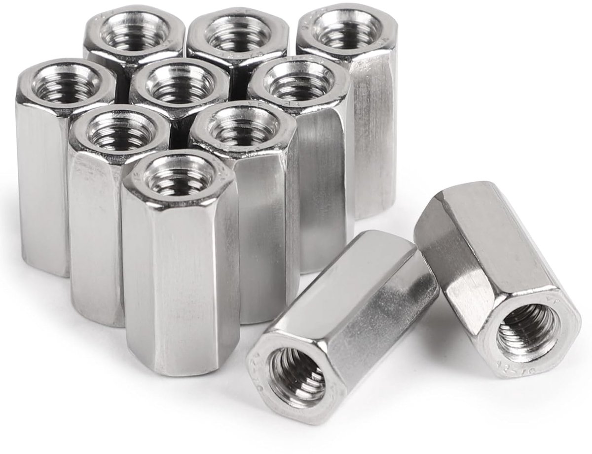 Verbindingsmoeren M6 x 20mm - RVS V2A A2 - Corrosiebestendig - Ideaal voor constructies - ShopVlot