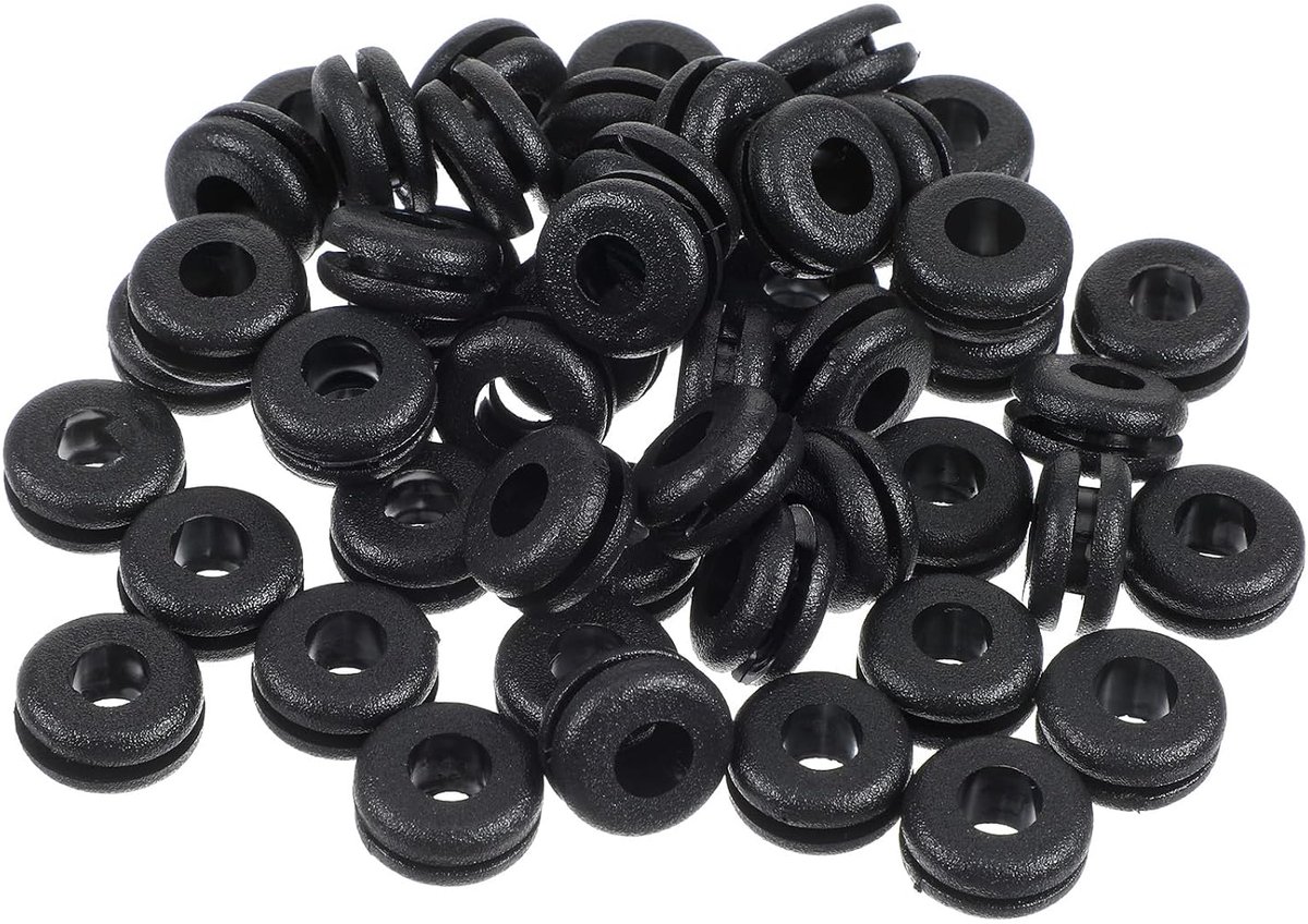 Rubber doorvoertules kit 50 stuks - zwart rubber - hittebestendig - betrouwbare bescherming voor bedrading - ShopVlot