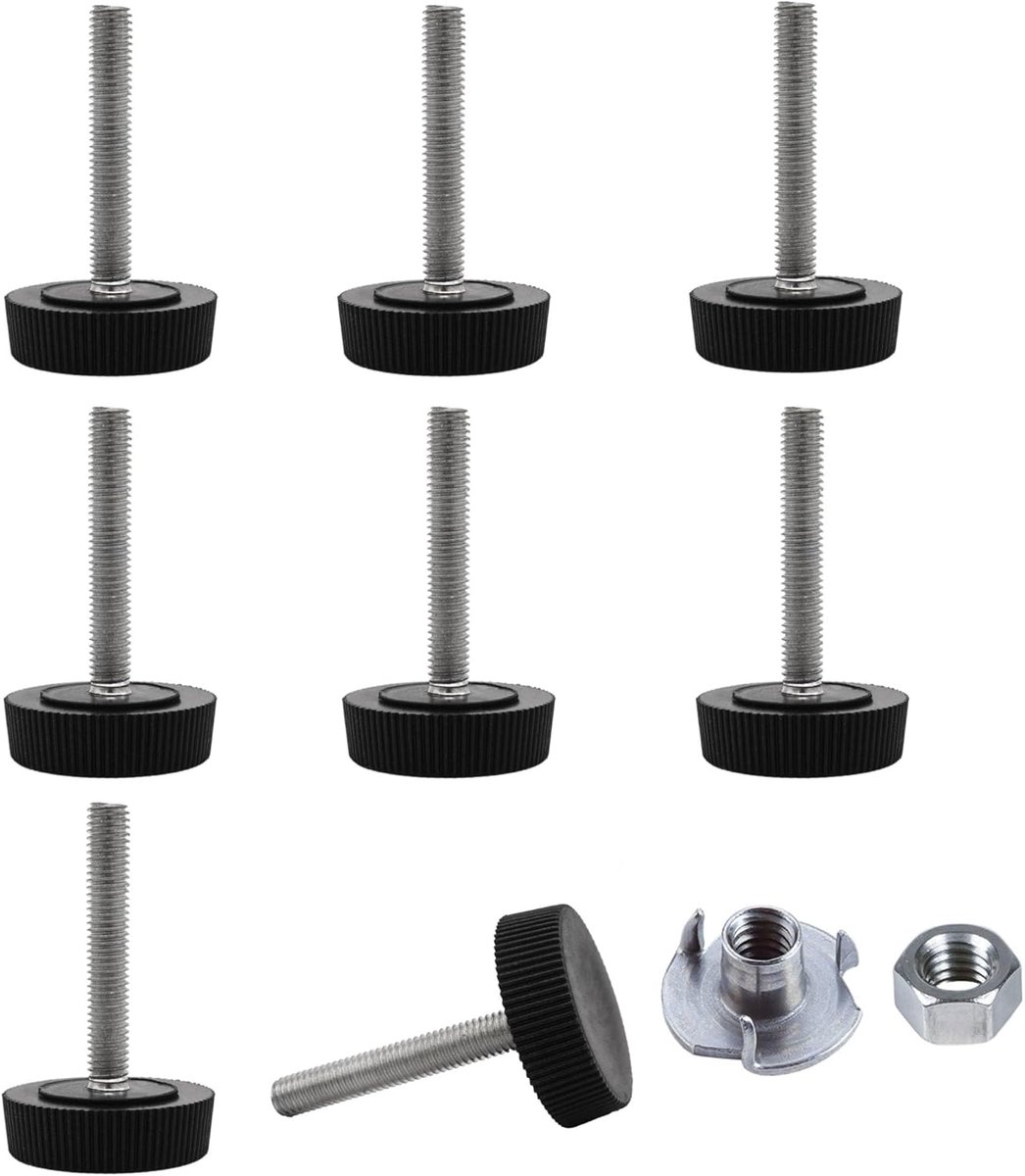 Meubelvoeten M5 x 30 mm - Verstelbare ronde poten - Hoogte verstelbaar - Voor meubels en tafels - ShopVlot