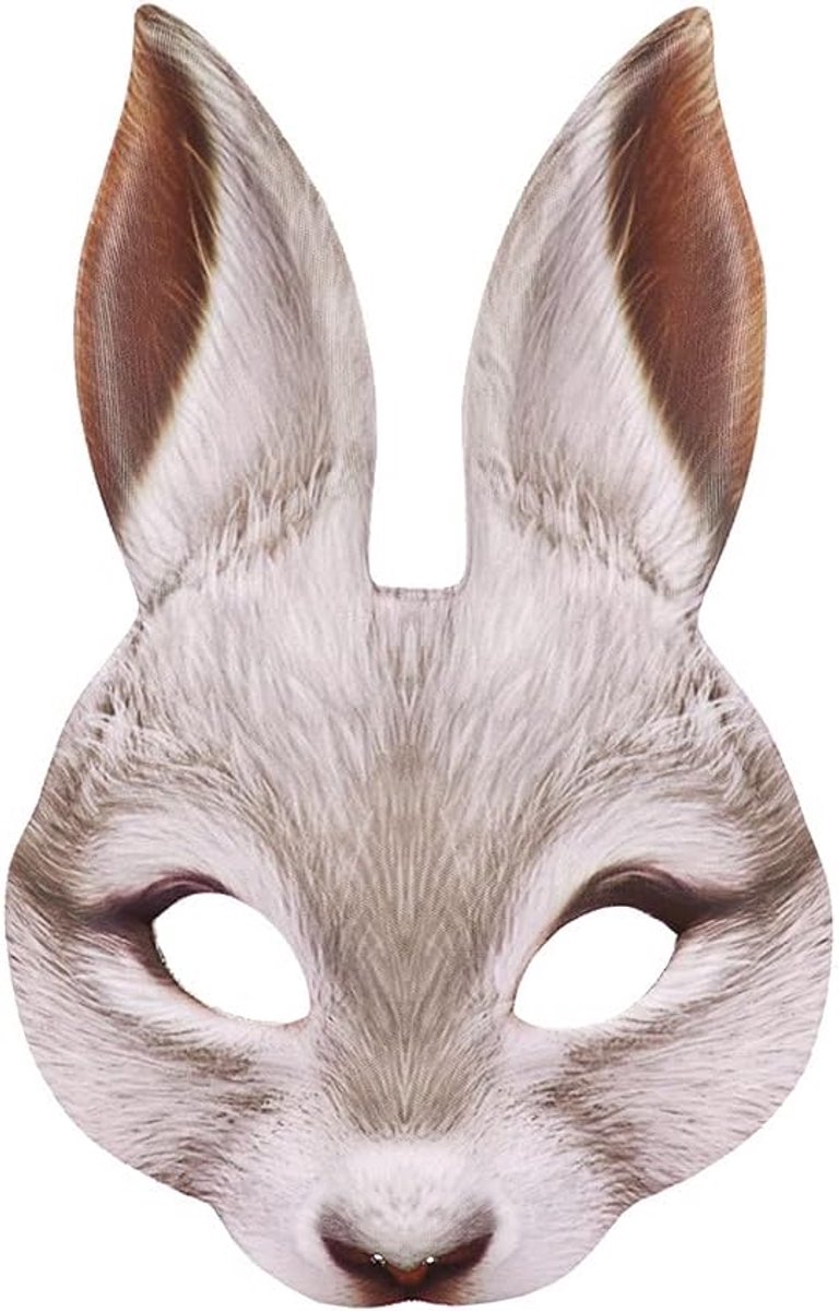 Dierenmasker konijn - realistisch design - voor volwassenen - perfect voor carnaval - ShopVlot