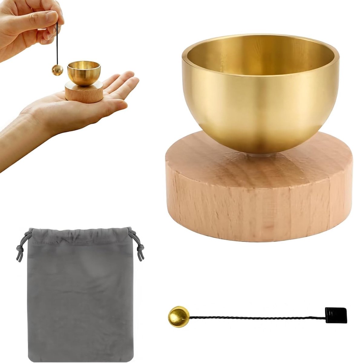 Klankschaalset voor yoga en meditatie, mini-Tibetaanse schalen voor ontspanning en chakra-genezing, ideaal cadeau voor vrienden en collega's