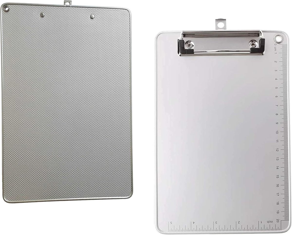 Klembord Set - Metallic Zilver - A5 - Aluminium Legering met Antislip - Voor Documenten en Notities