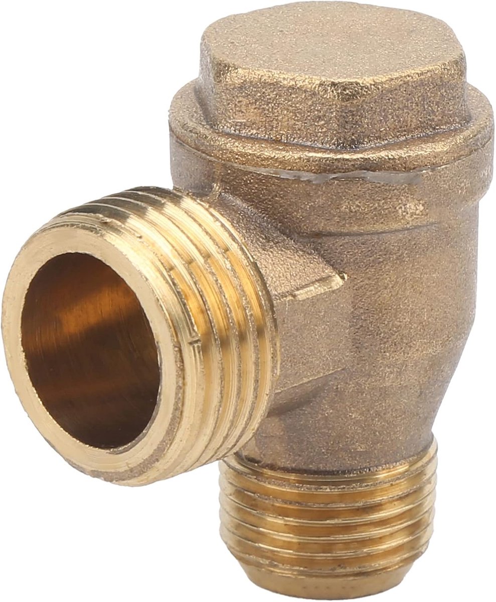 SnelShoppen - 2-Weg Checkklep Messing Reverse Ventiel Vervangonderdelen voor Luchtcompressor 1/2x3/8, Duurzaam en Veilig Accessoire voor Luchtcompress